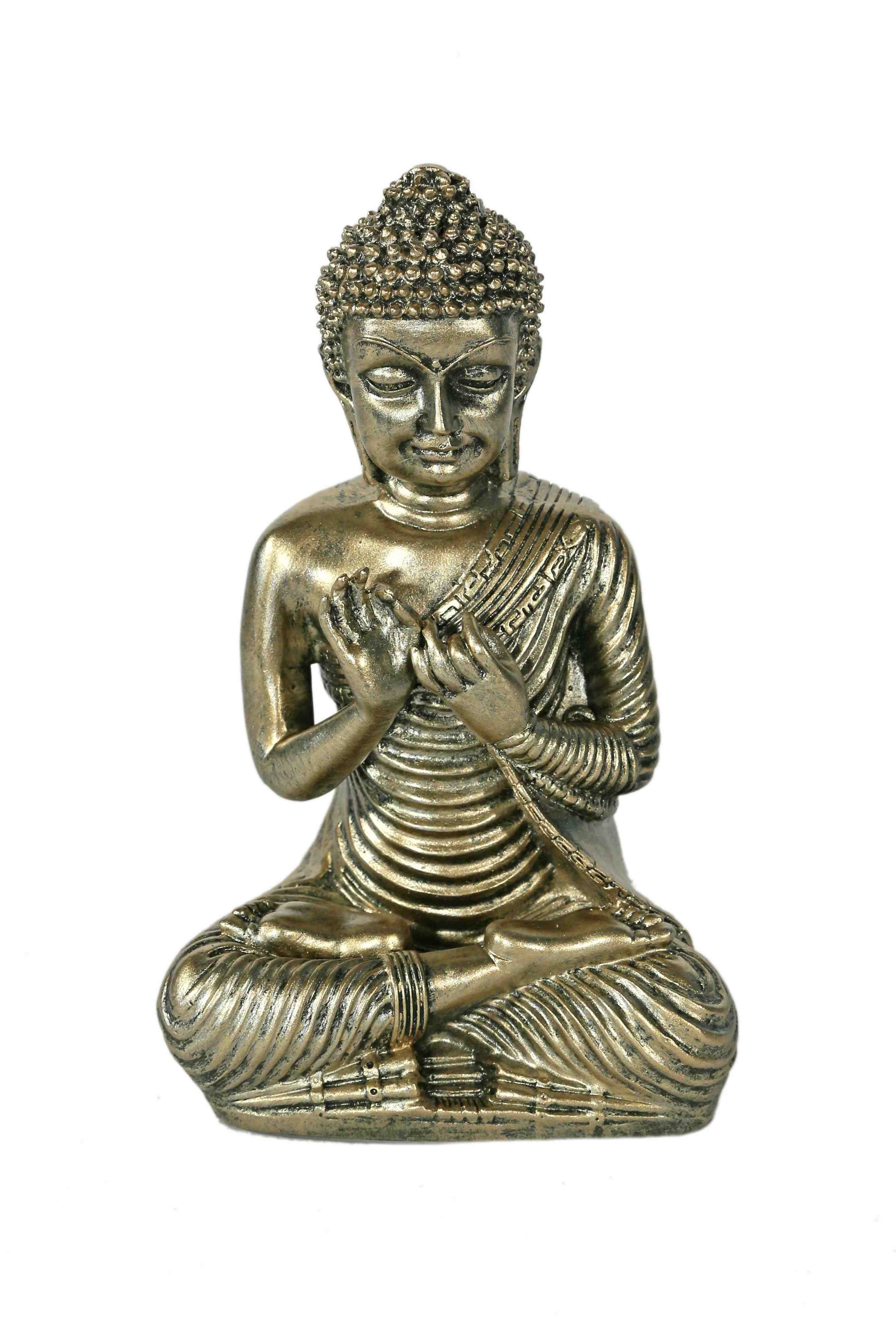 Casa Collection by Jänig Buddhafigur Buddha im Lotussitz, silber-gold, H 20 cm, Dekofigur, Buddha