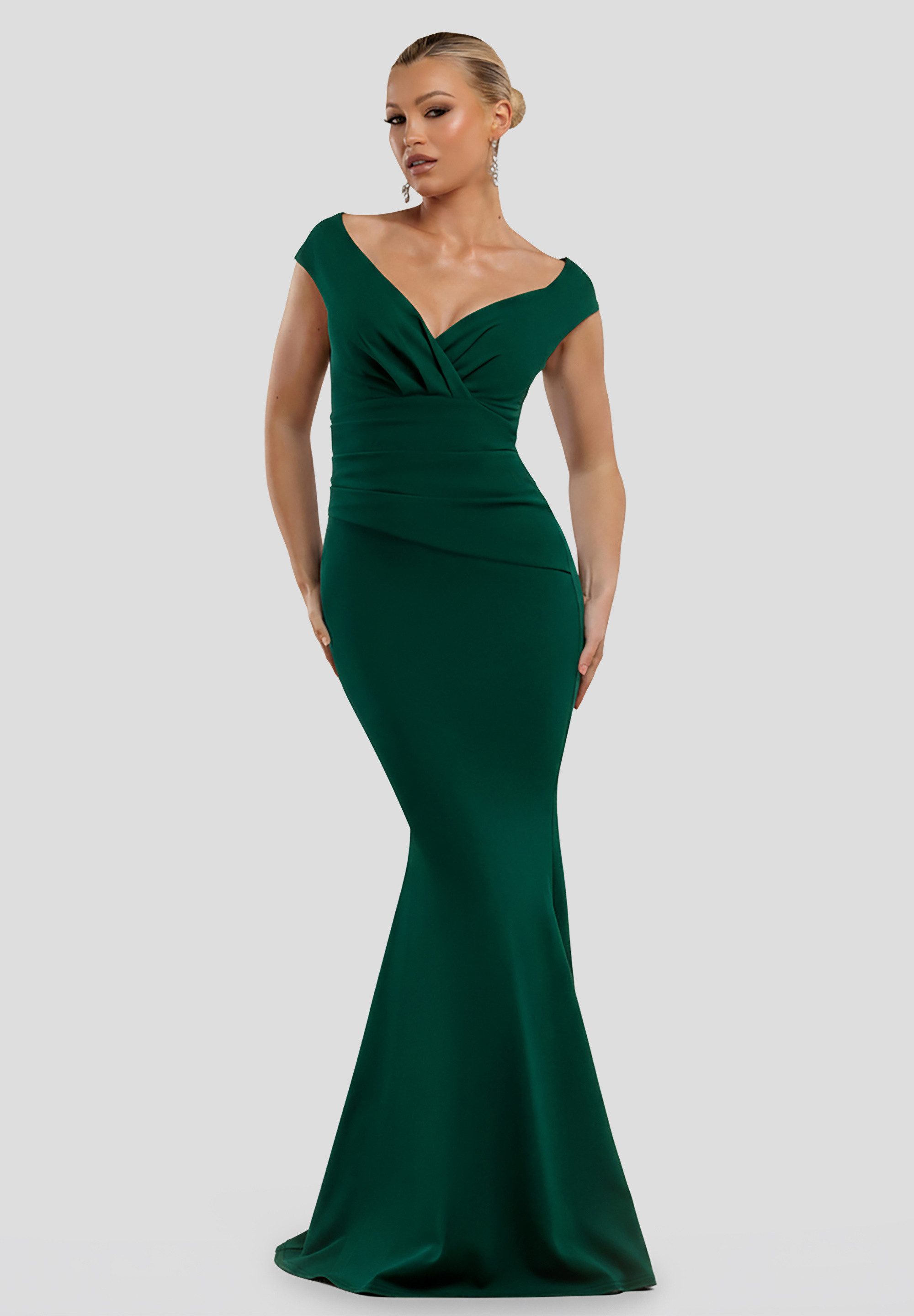 Goddiva Maxikleid Bardot Pleated Maxi Dress günstig online kaufen