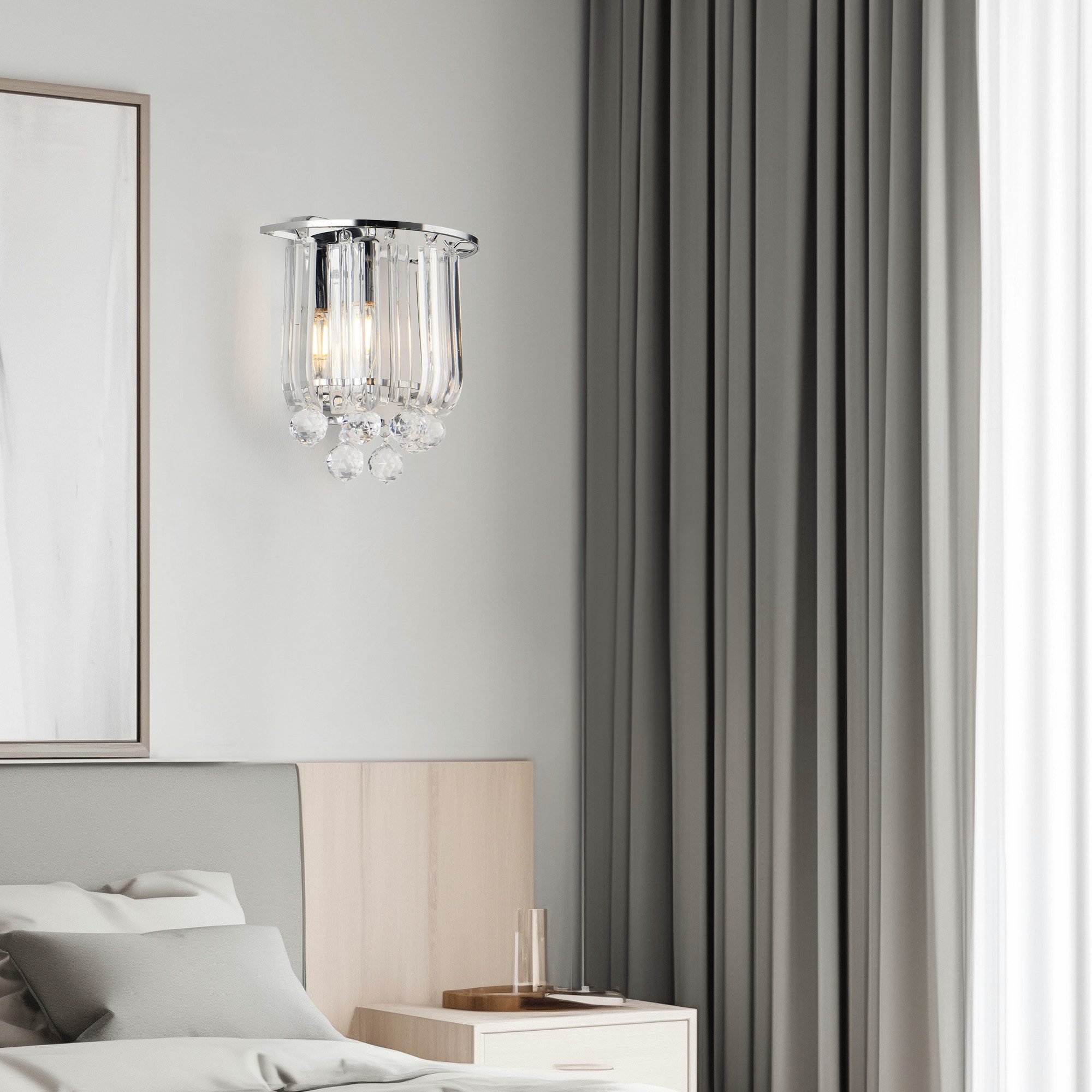 lux.pro Wandleuchte, ohne Leuchtmittel, »Alnwick« E14 mit Kunstkristallen C günstig online kaufen