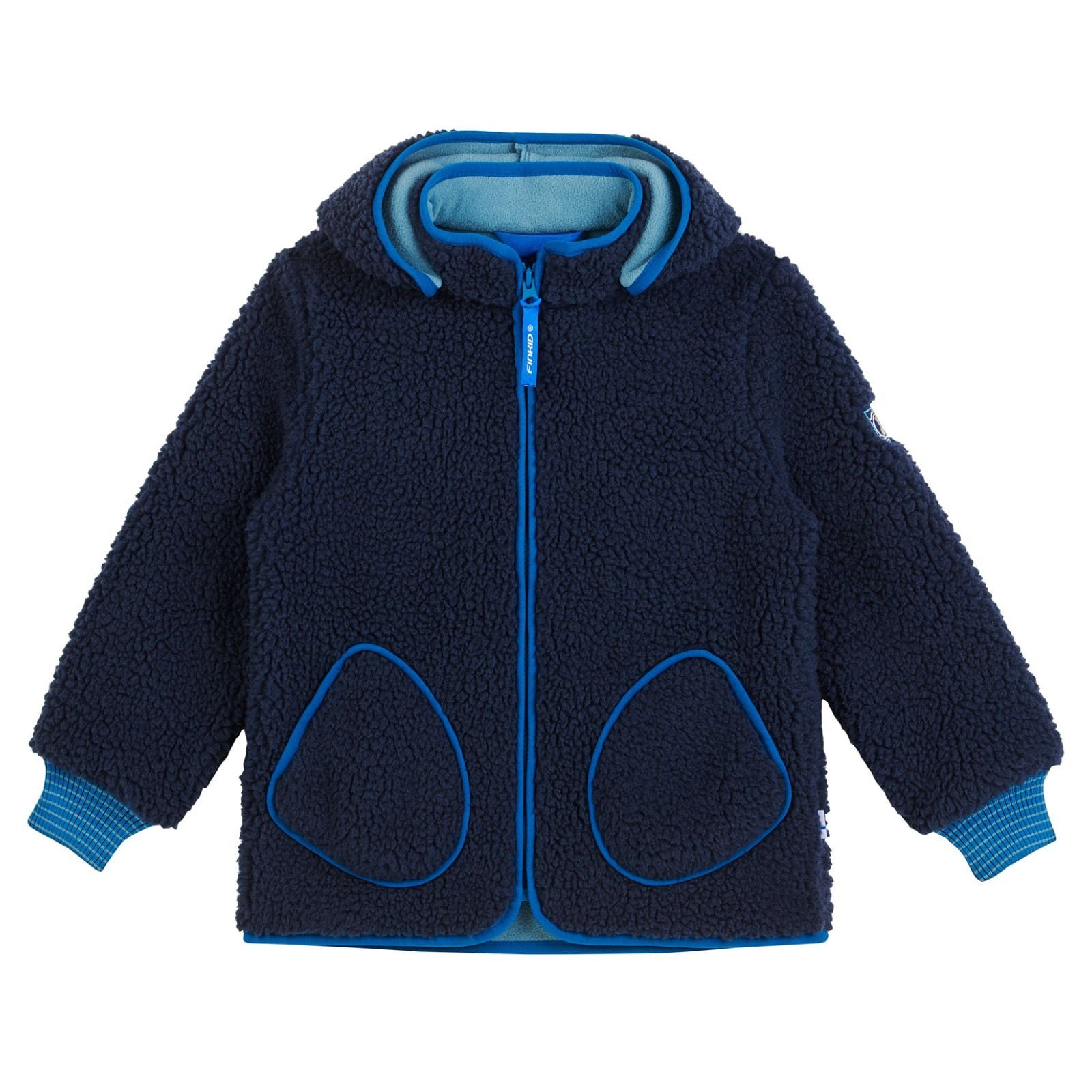 Finkid Allwetterjacke Finkid Tonttu Nalle Teddy Fleecejacke - Zip in Navy/Seaport 90/100