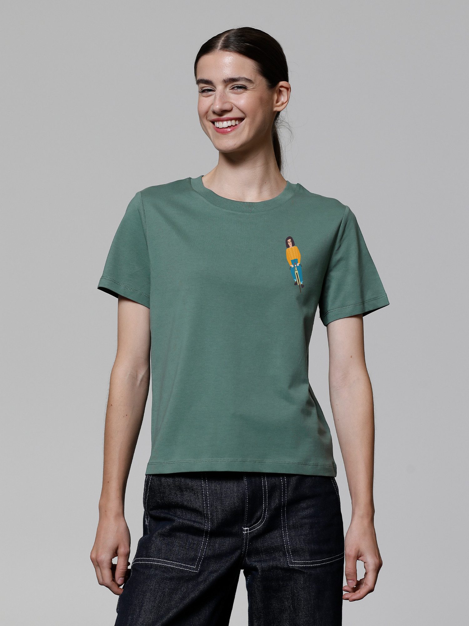 T-Shirt Mädchen Auf Fahrrad