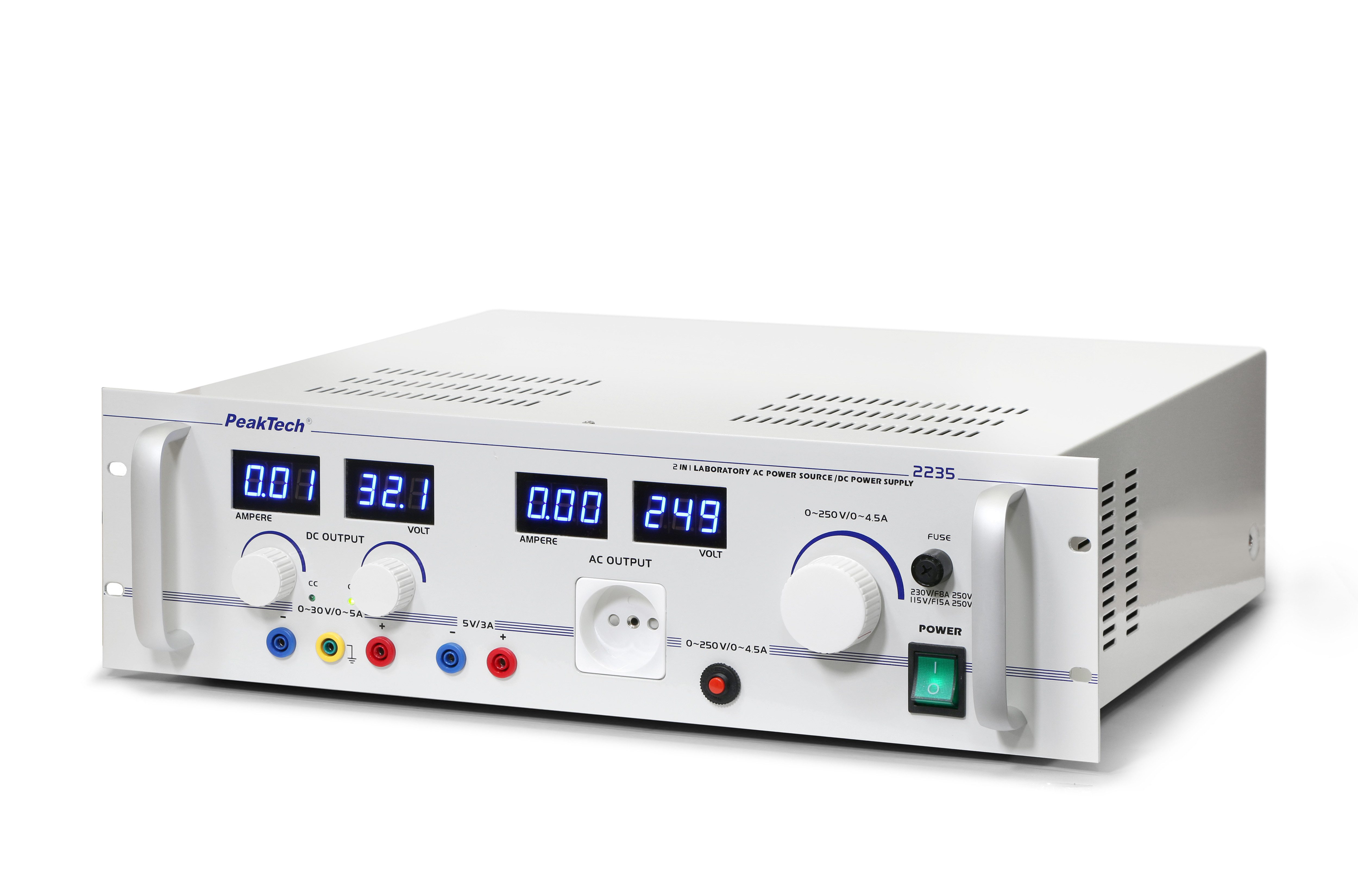PeakTech 250V 30V 5A AC DC Labornetzgerät 0–250V / DC, Typ-C Labor-Netzteil