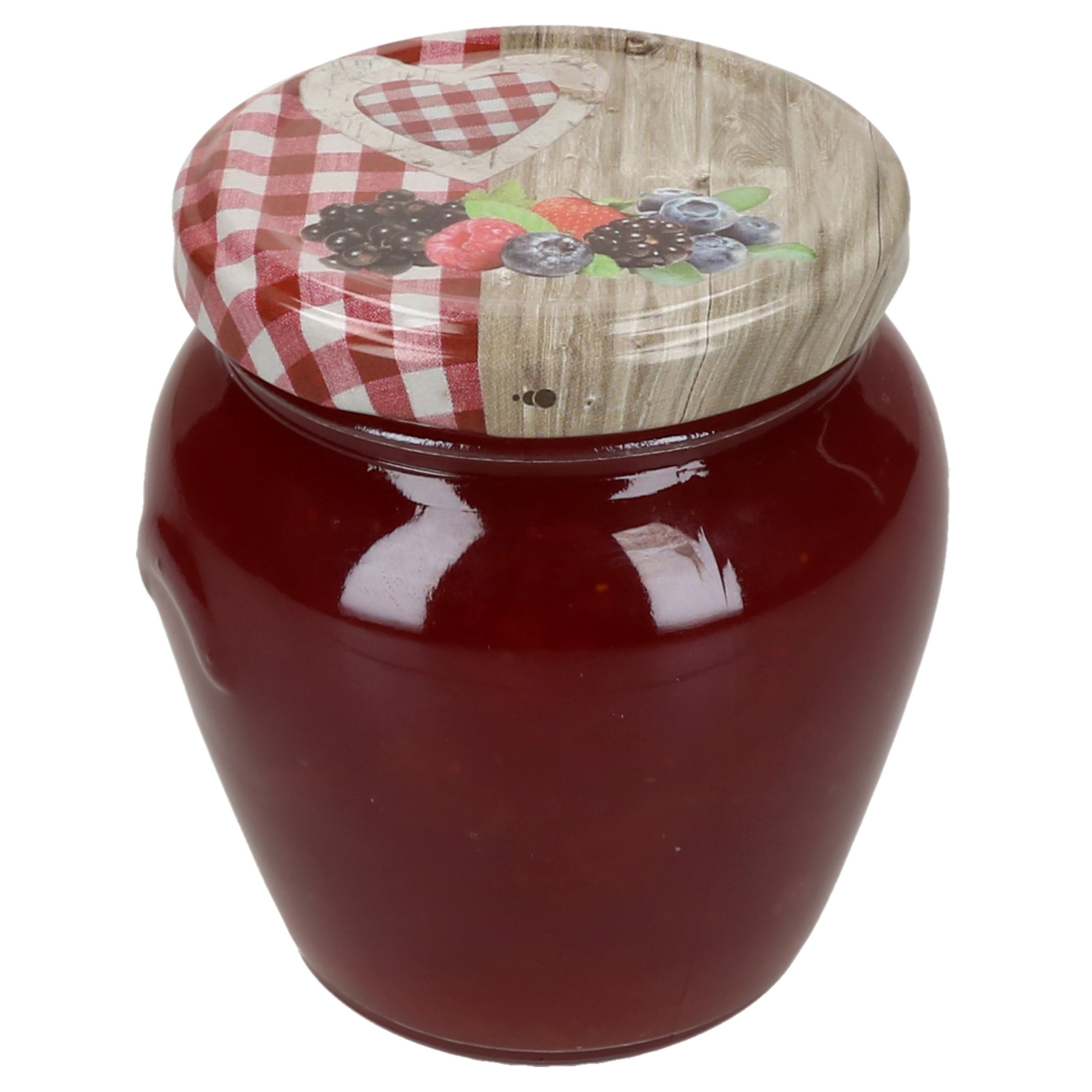 MamboCat Einmachglas Mambocat 20er Set Marmeladengläser 212 ml Holz-Herz Rot Beeren Deckel, Glas – Bild 5 von 5