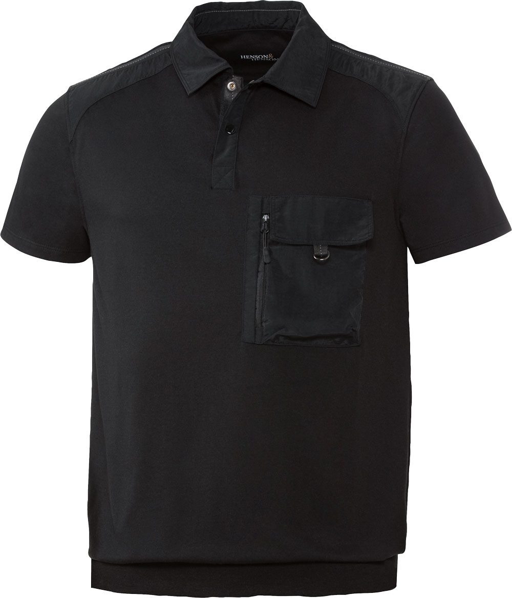 HENSON&HENSON Poloshirt in Unifarbe, weich, hautsympathisch