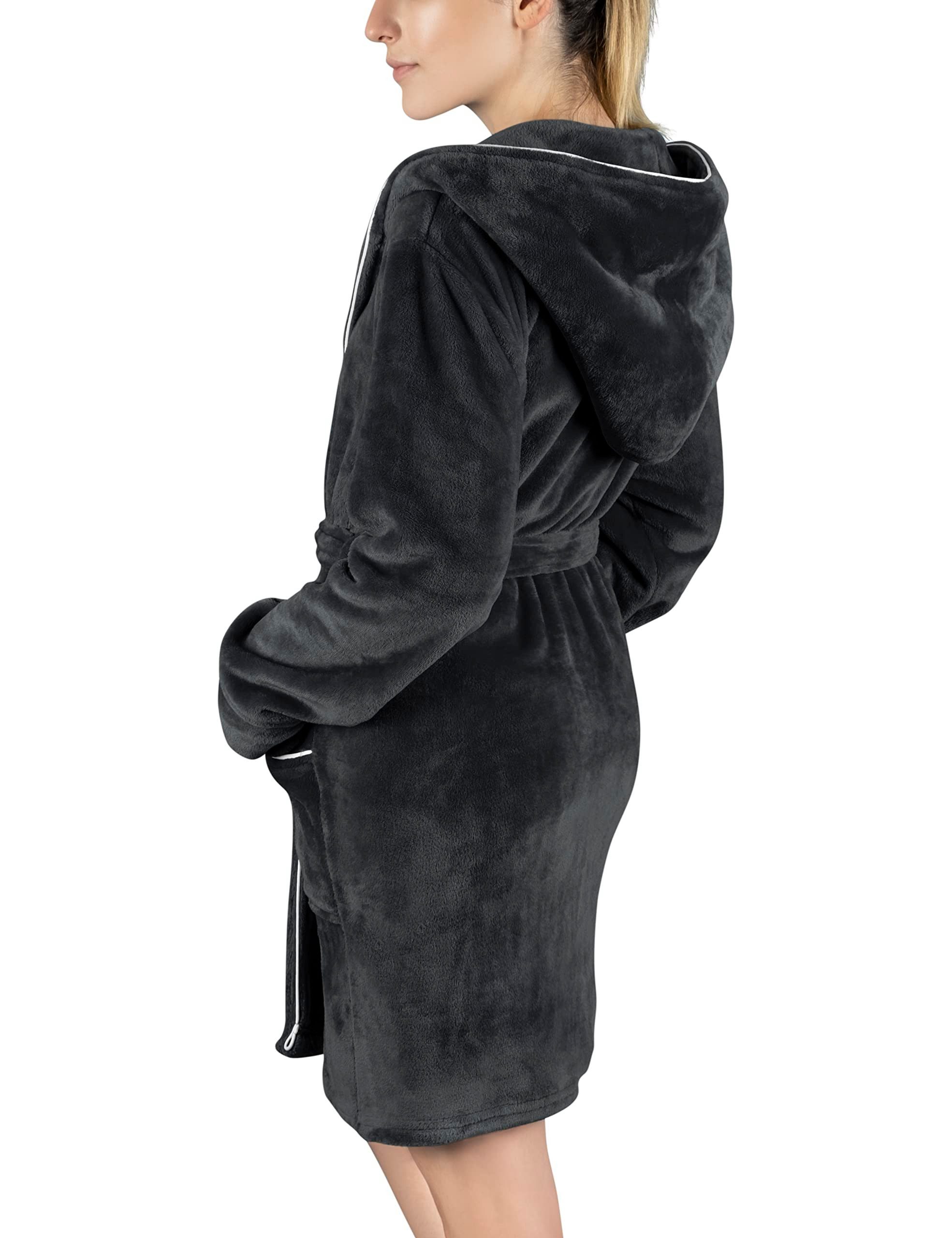 Gräfenstayn Damenbademantel Bademantel Damen flauschig Kapuze Kuschelfleece günstig online kaufen