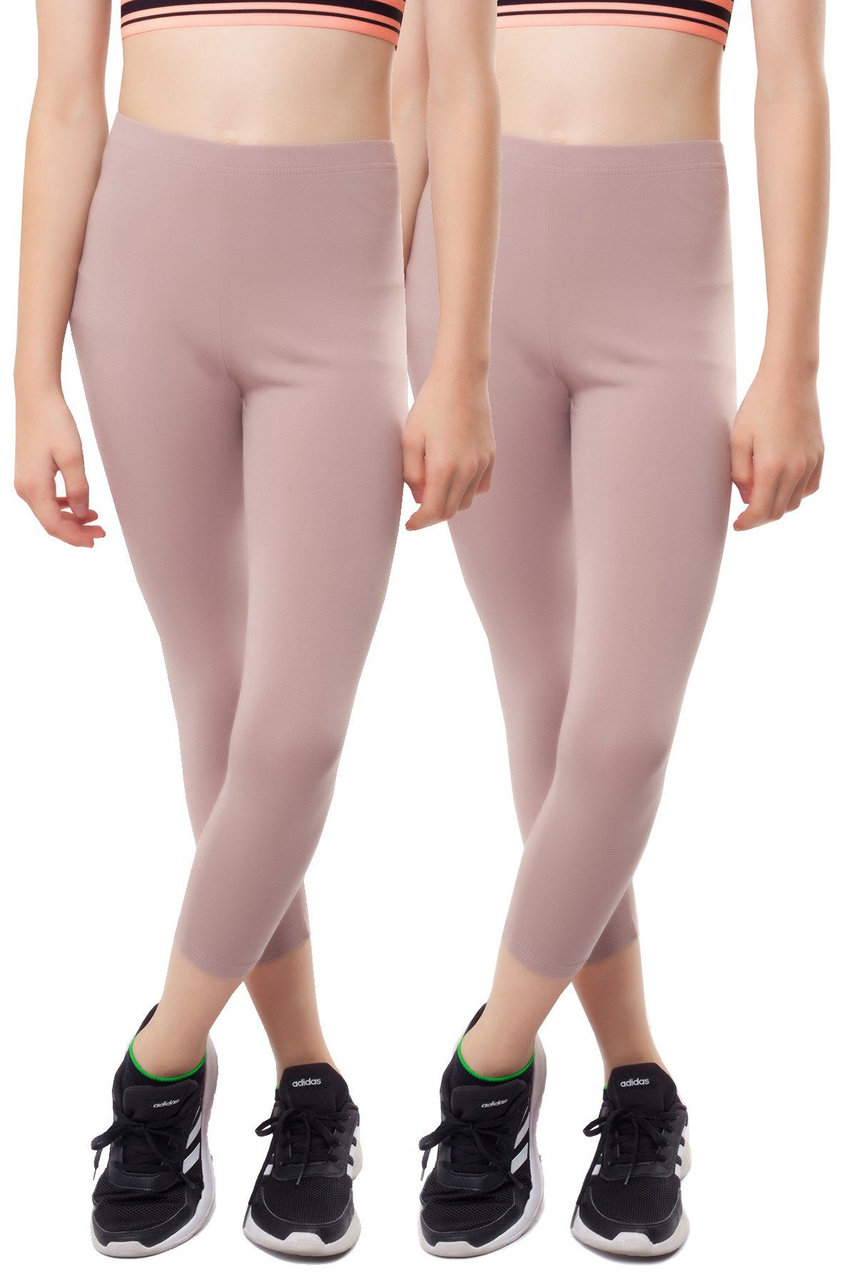 Bongual 3/4-Leggings Kinder Gamaschen (2er-Pack) Unifarben