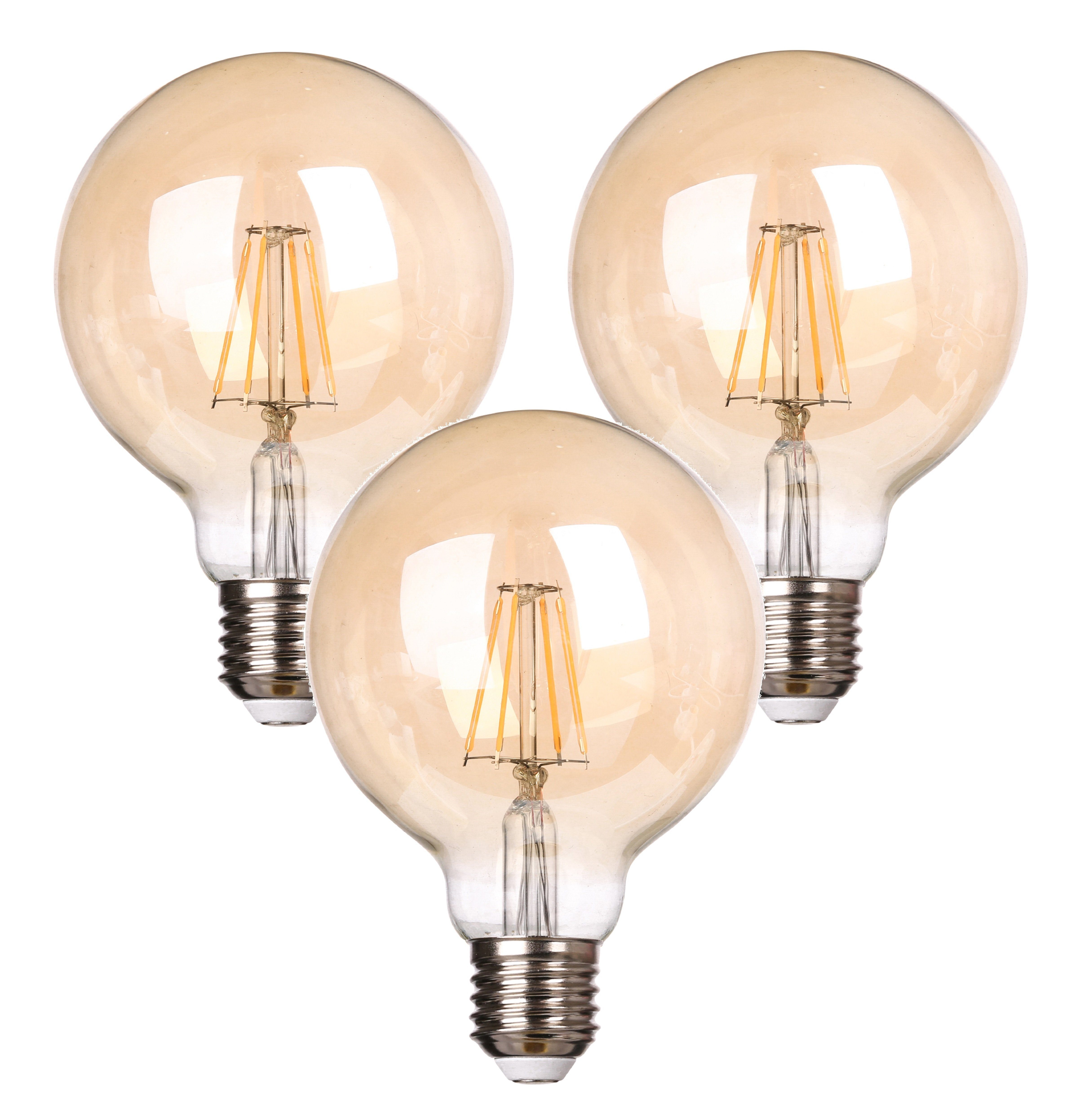 3-Stufen Stehleuchte, 3x TRANGO Gold-warmweiß Leuchtmittel inkl. Nickel 1531SD dimmbar E27 3-flg Edelstahl-Optikt LED schwenkbar, 3 ca. matt LED Standlampe in H1550mm *EARTH* 2500K Bürolampe, Lampenarmen Stehlampe Stehlampe, 4W