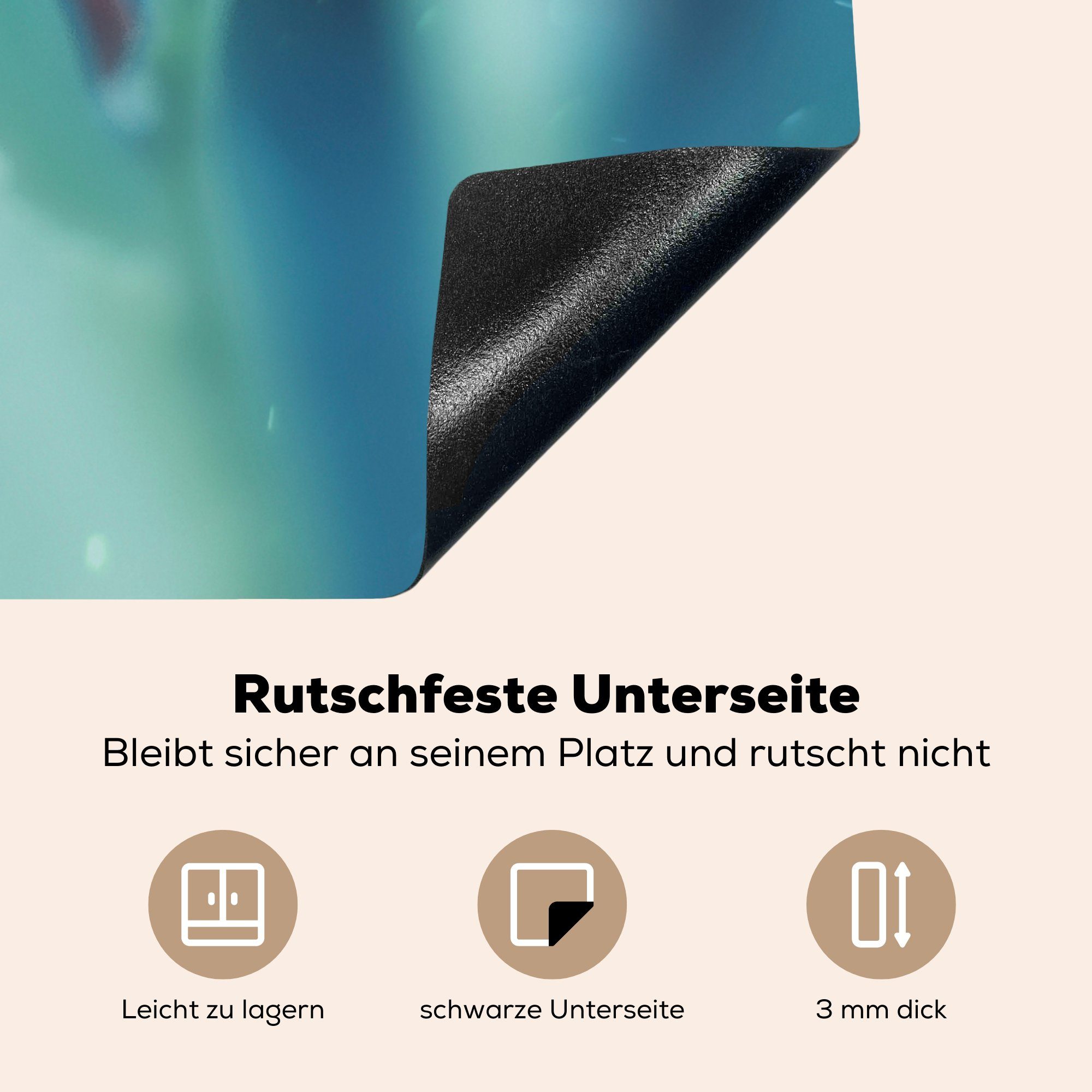 auf Vinyl, 78x78 einem Blatt, Herdblende-/Abdeckplatte tlg), Ceranfeldabdeckung, MuchoWow für Marienkäfer küche cm, (1 Arbeitsplatte