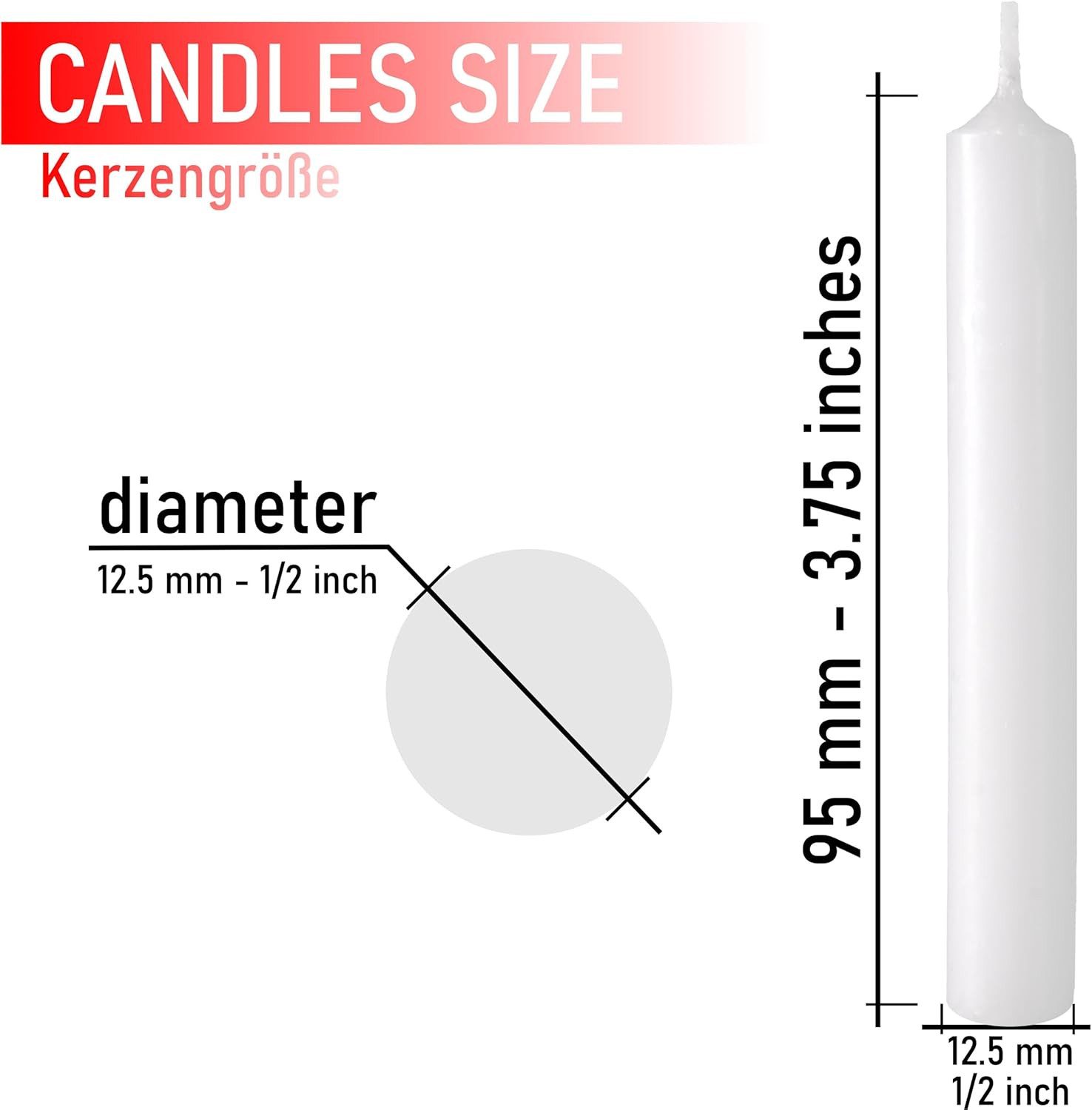 BRUBAKER Spitzkerze 20er Pack Geburtstagskerzen 9,5 cm - Geburtstag Spitzkerzen (für Geburtstag, Magie, Rituale, 20-tlg., oder Partydekoration), Dekokerzen mit 1,25 cm Durchmesser - Stabkerzen Leuchterkerzen