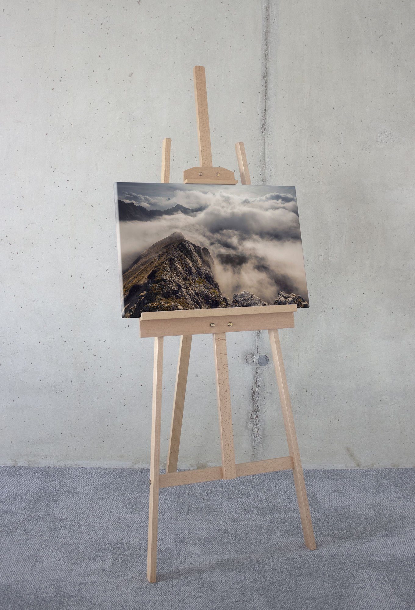Komar Leinwandbild Sea of Fog - Größe 60 x 40 cm, Baum, Berge, Blumen, Blätter, Foto, Jahreszeiten, Landschaft, Meer, Natur, Palmen, Strand (Packung, 1 St), Keilrahmenbild mi Echtholzrahmen