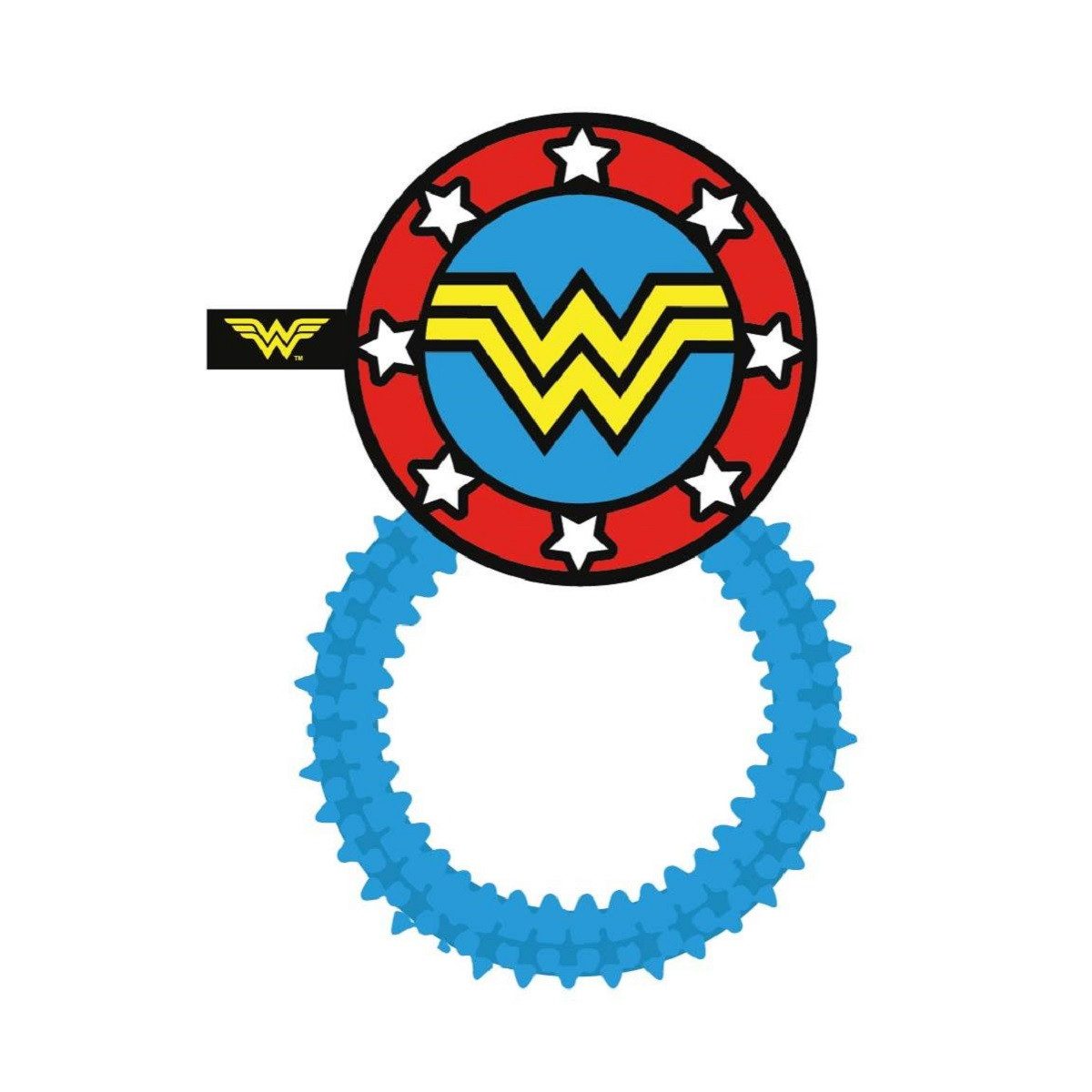Wonder Woman Spielknochen Hundespielzeug – Beißring mit Quietscher & Zahnfleischmassage