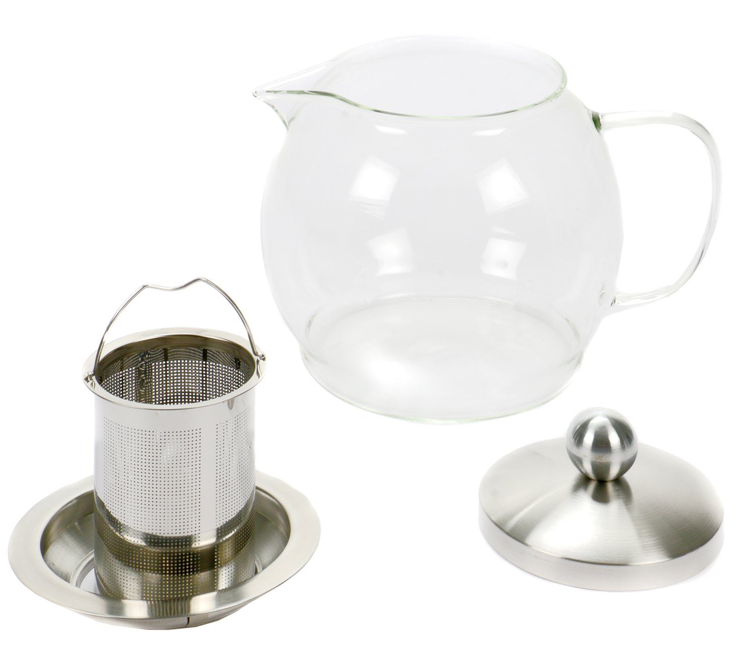 Bubble-Store Teekanne Kanne, (Deckel aus Sieb Edelstahl), Glas und Teekanne Teebereiter