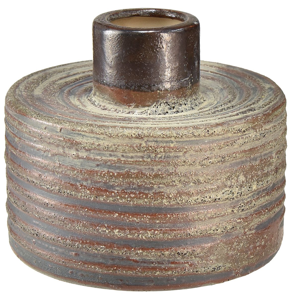 Florists Products Übertopf Keramikvase Deko Set Braun Blaugrau 12x10,5cm 2St - Rustikales, 2 Stü