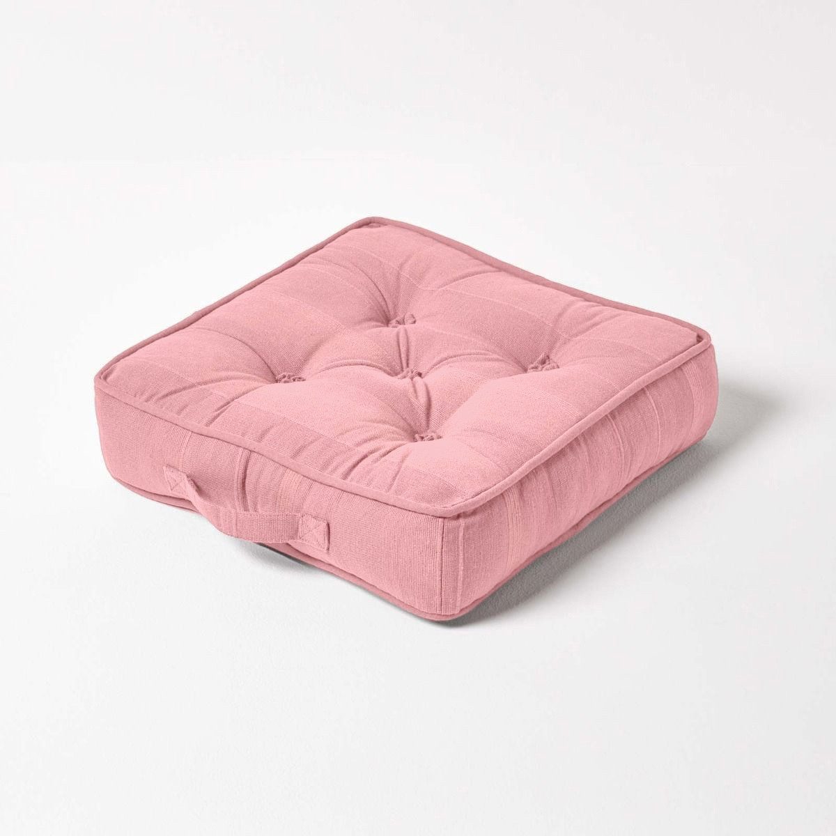 Homescapes Bodenkissen Rajput Sitzkissen aus 100% Baumwolle, 40 x 40 x 8 cm, pink