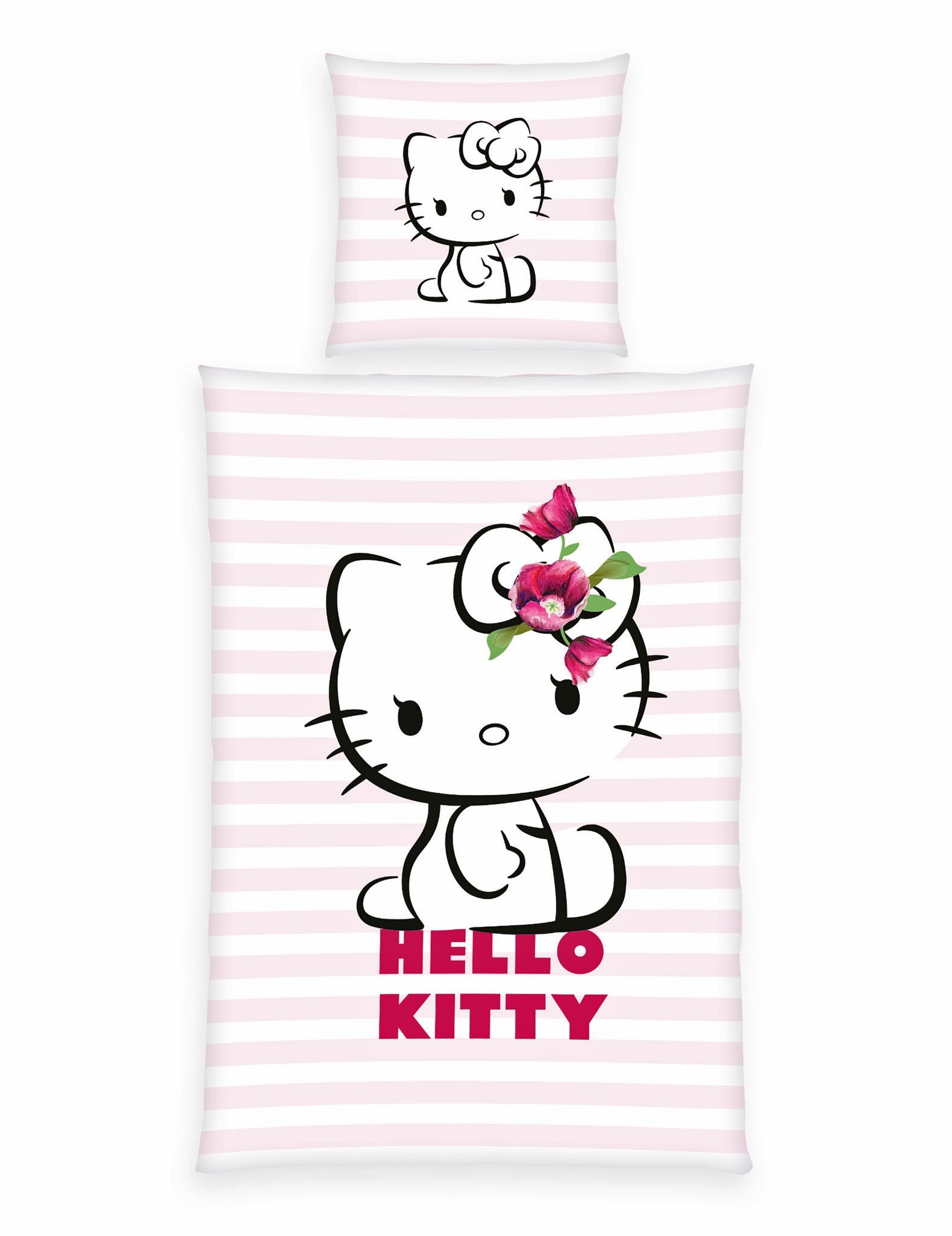 Jugendbettwäsche 135x200cm Hello Kitty Rosa