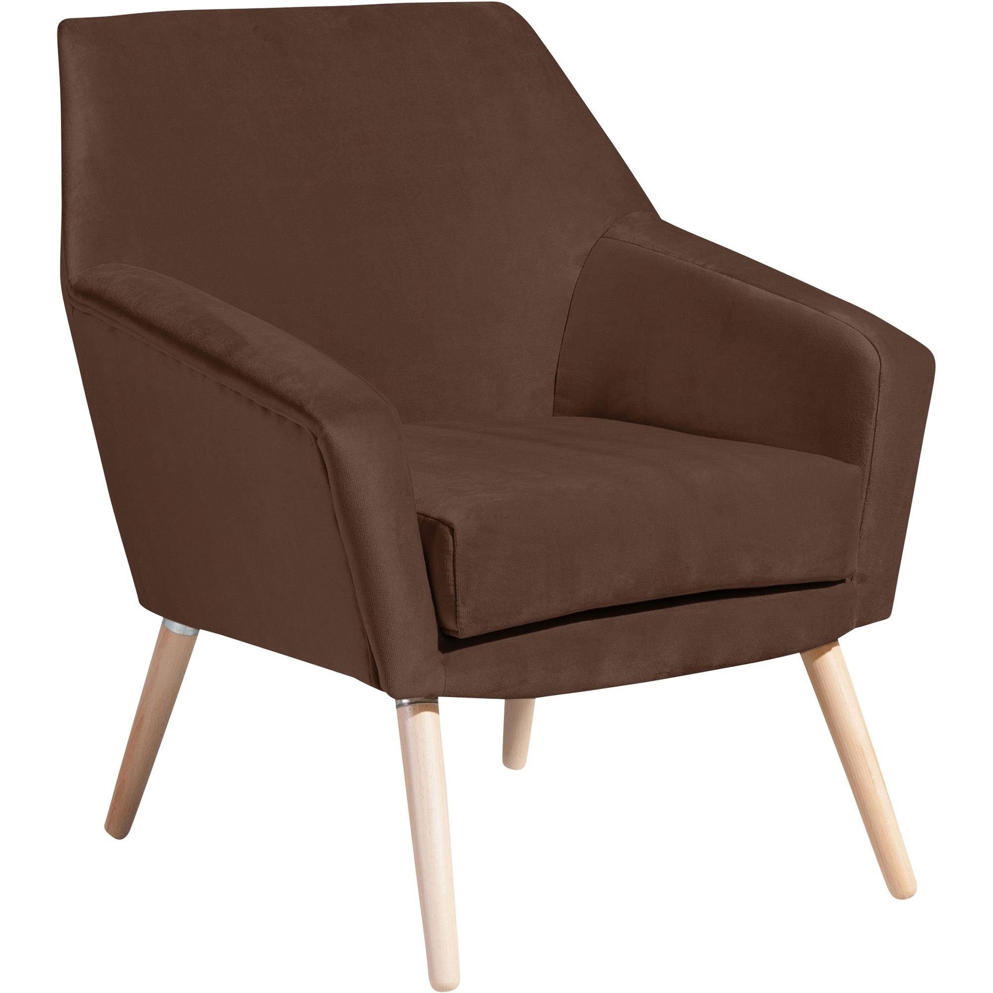 58 aufm Kostenlosem Sessel / Buche Kachka 21049 Versand, 1-St), Kessel (Sparpreis Sitz hochwertig Samtvelour natur verarbeitet,bequemer braun inkl. Bezug Sessel