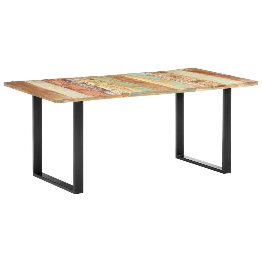 möbelando Esstisch aus (LxBxH: recyceltes Stahl 180x90x76 Massivholz, 3000910 pulverbeschichteter cm)