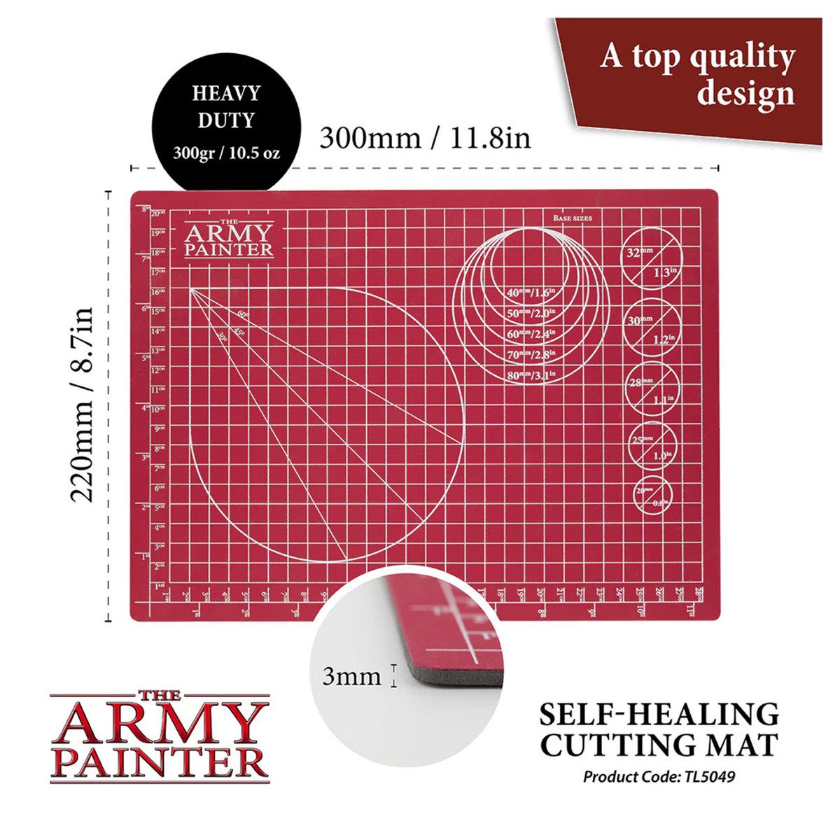 Army Painter Malpinsel Self-Healing Cutting Mat - Schneidunterlage 22 x 30 cm