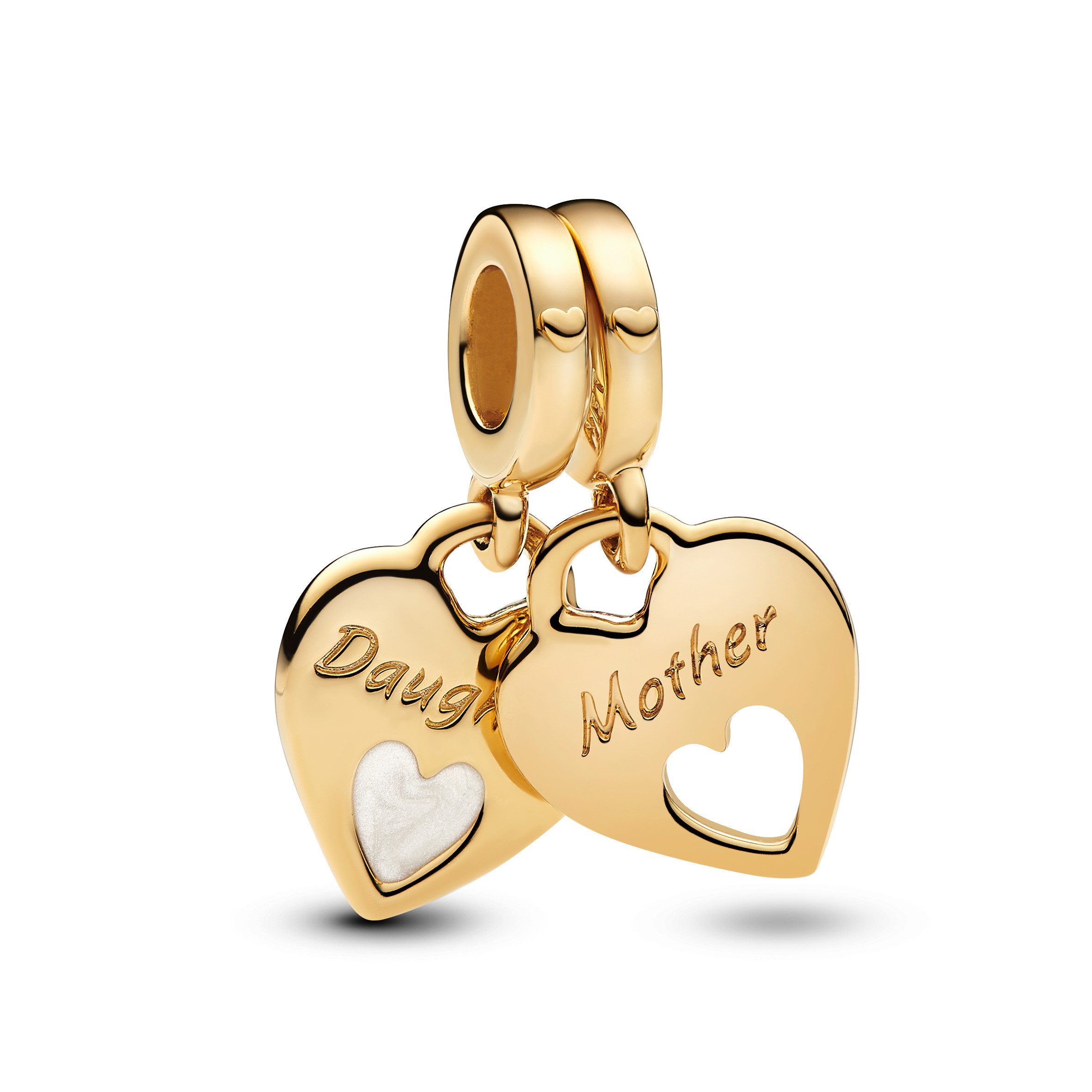 Pandora Charm-Einhänger MOMENTS Doppel-Charm Herzen Vergoldet günstig online kaufen
