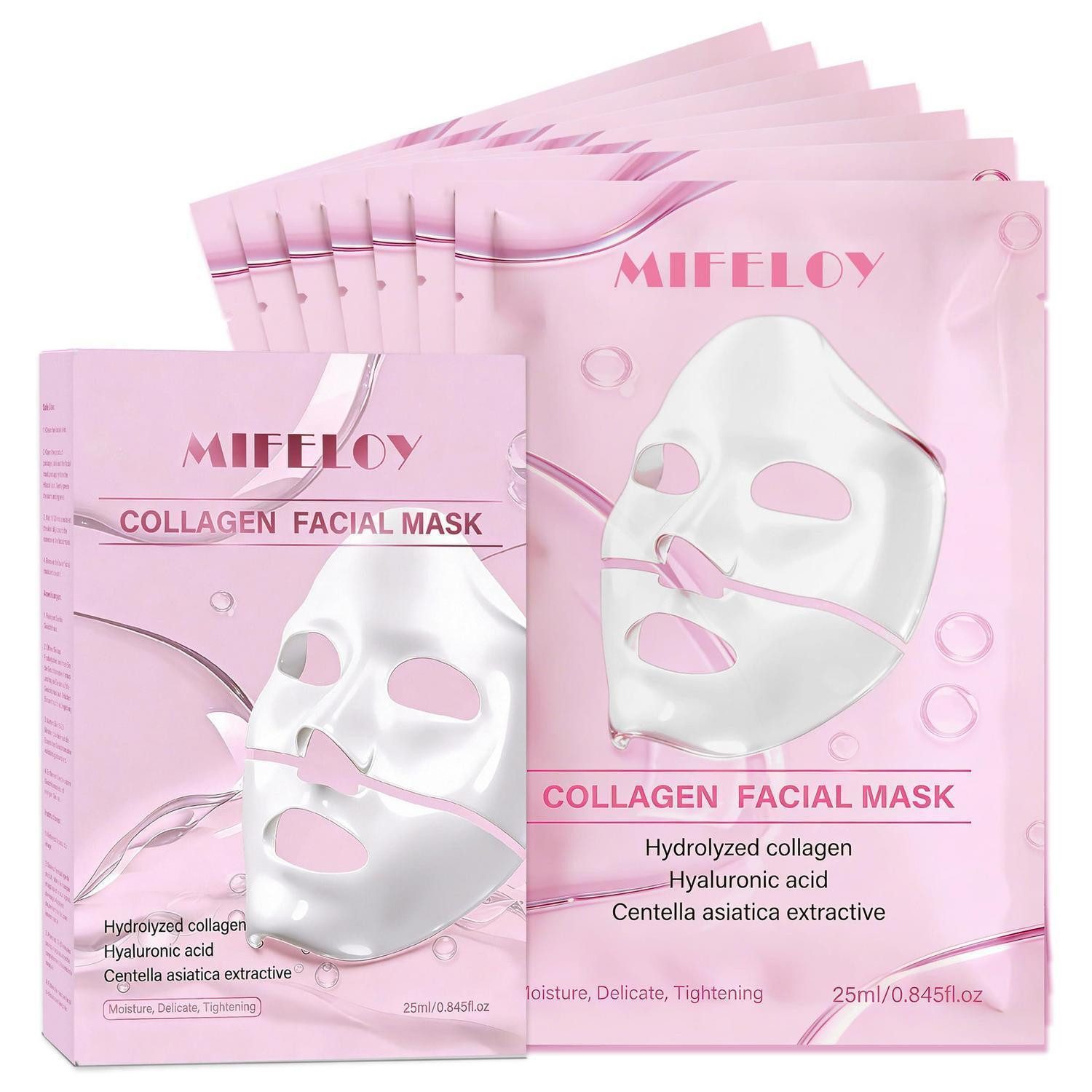 LuxusKollektion Gesichtsmaske Gesichtsmaske Hydrogel 7er Pack Collagen Feuchtigkeit