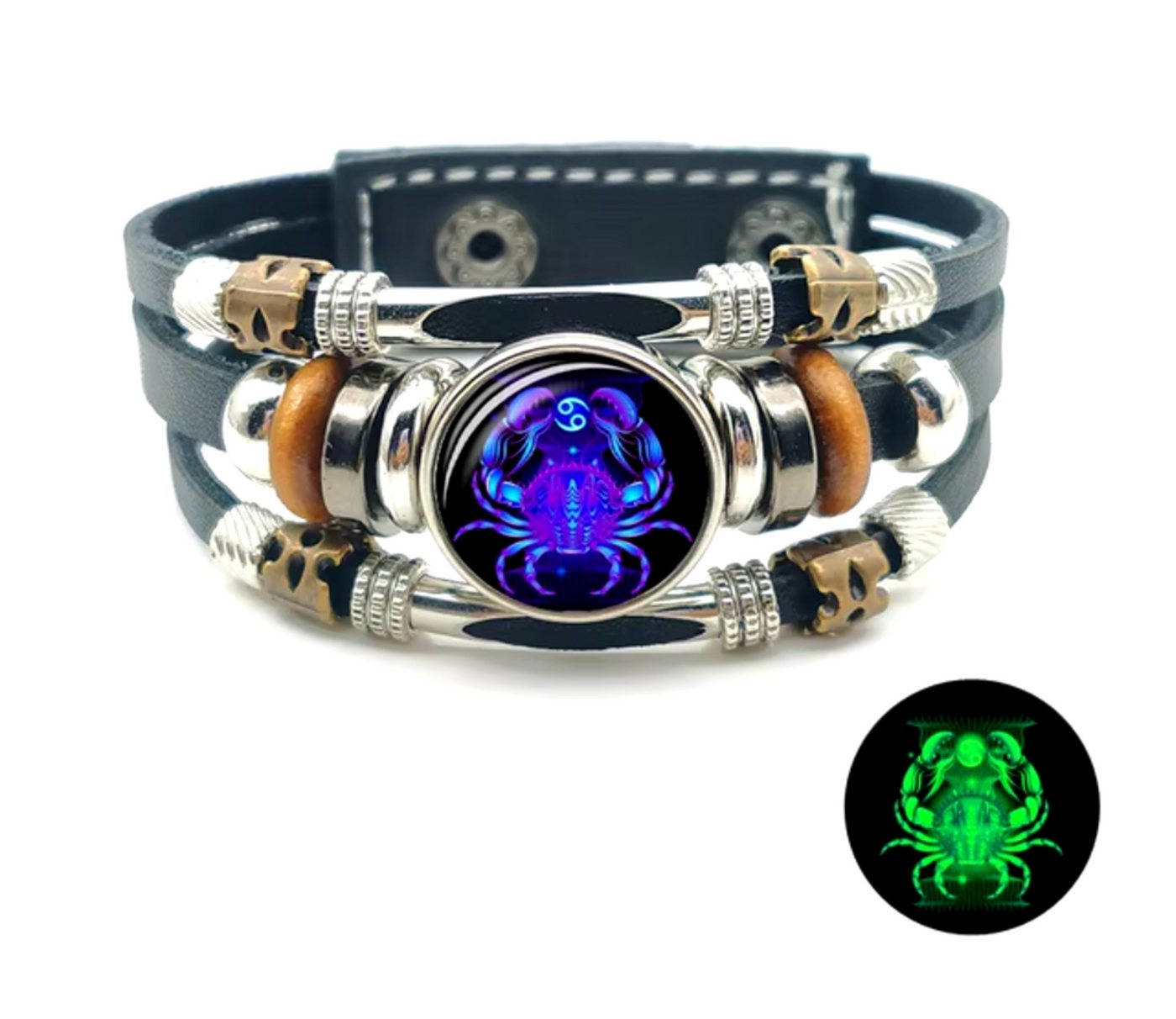 Stelby Armband mit Gravur Armband Sternzeichen Krebs mit 3D Gravur im Glas (Weihnachtsgeschenk, Geburtstagsgeschenk, Valentinstaggeschenk, modern, minimalistisch), langlebig, pflegeleicht, unisex