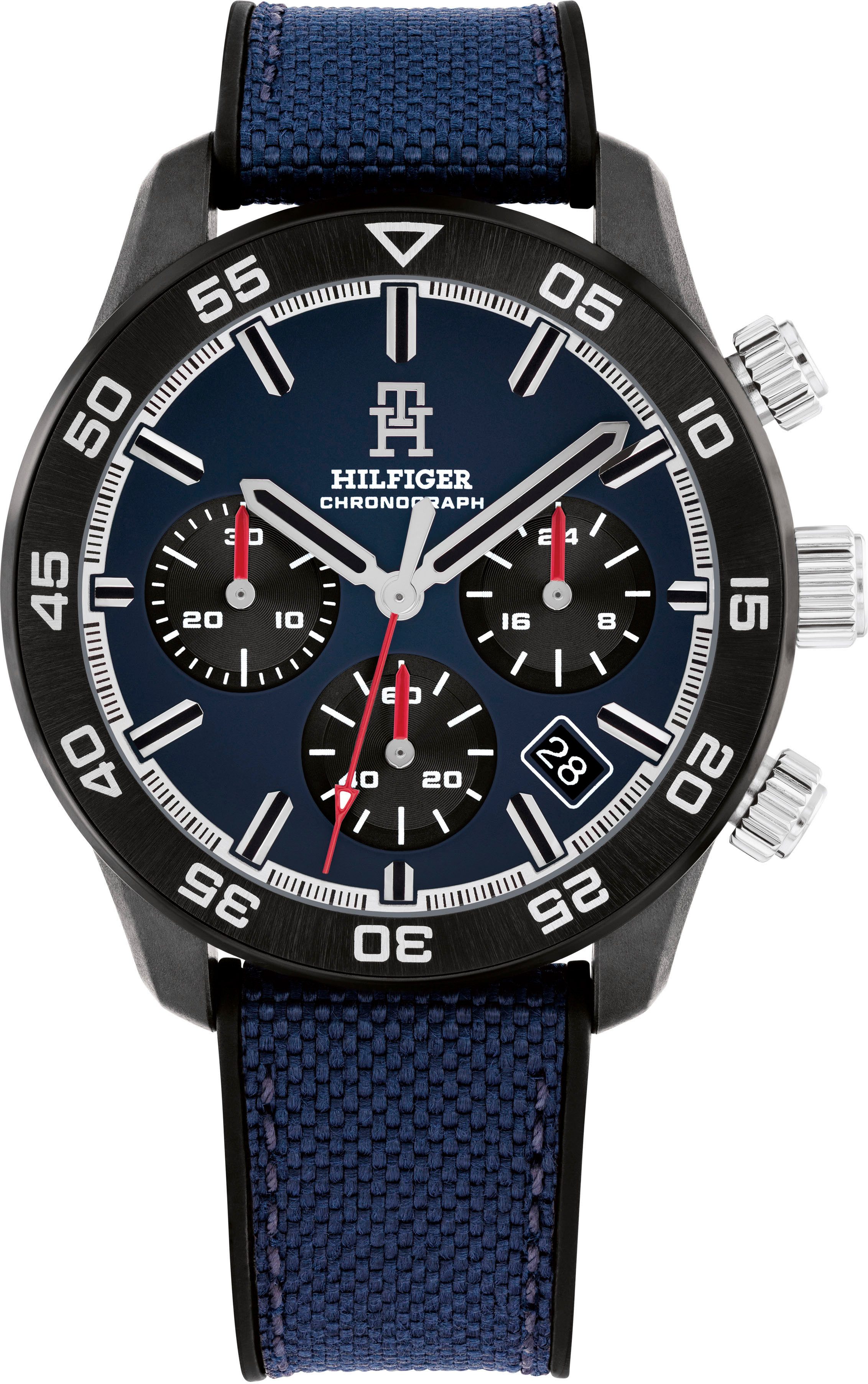 Tommy Hilfiger Chronograph TH85 CARBON 1792183, Quarzuhr, Armbanduhr, Herrenuhr, analog, Tag, Stoppfunktion
