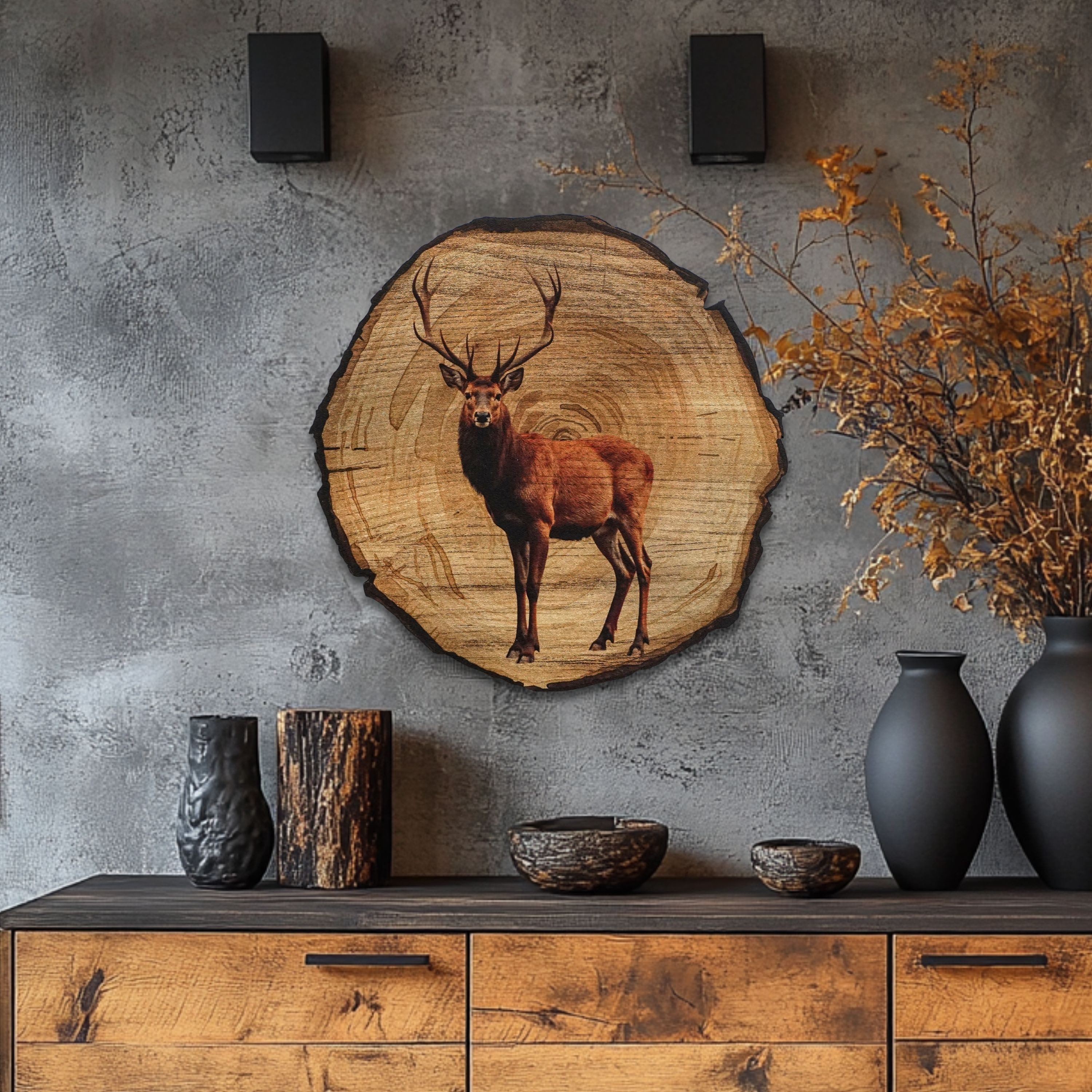 DARO Design Leinwandbild Modern Abstrakt Wandbilder XXL Wandbild Wand Deko Leinwand Bilder, (Hirsch - Bild groß Wohnzimmer Schlafzimmer Küche Esszimmer Einteili – Bild 2 von 5