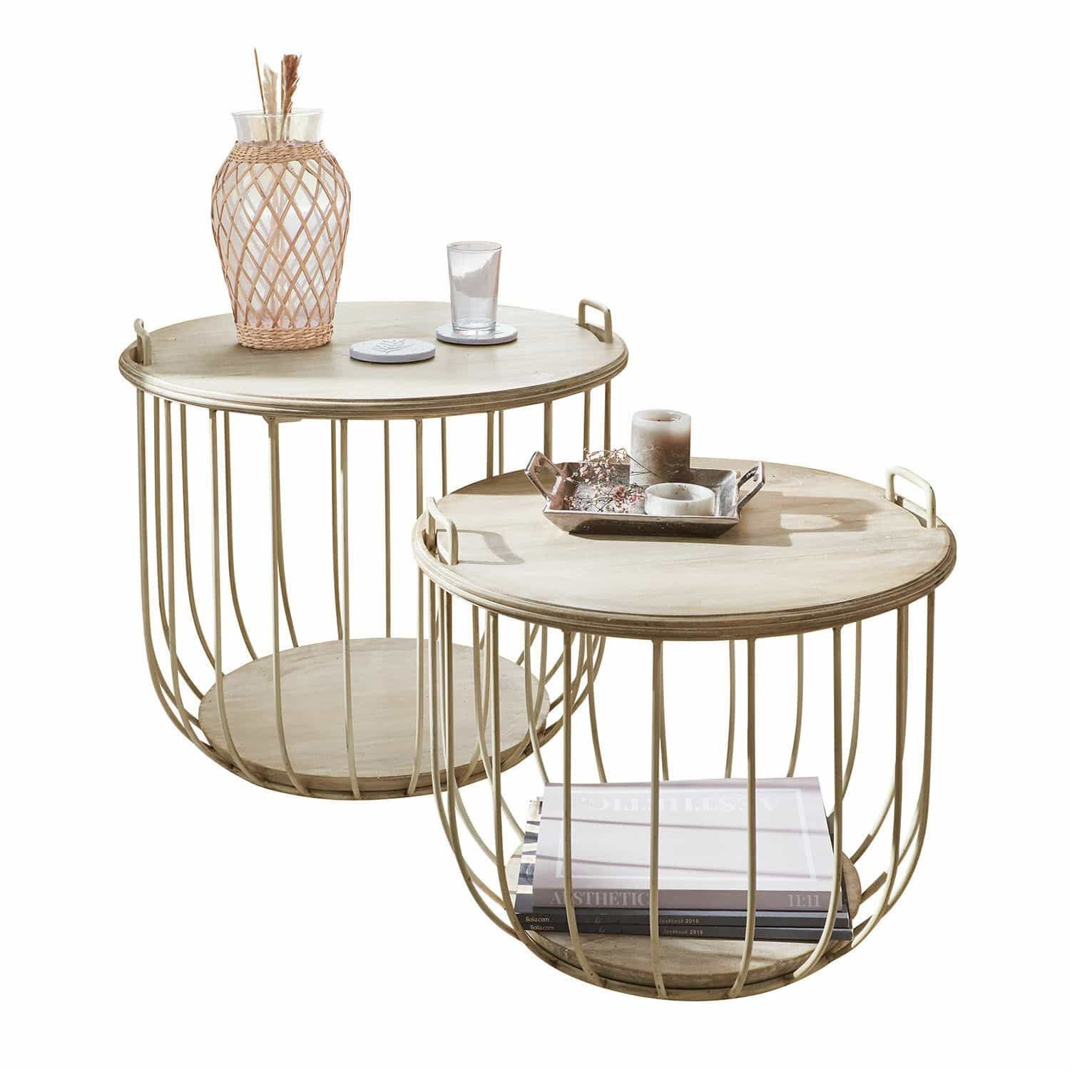 Mirabeau Couchtisch Couchtisch 2er Set Lawson antikweiß
