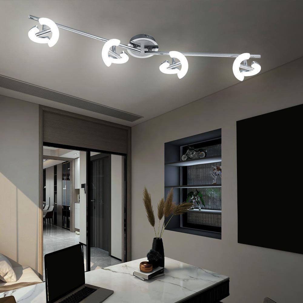 LED Warmweiß, verbaut, Wohnzimmerleuchte Spotleiste etc-shop Deckenleuchte, fest LED-Leuchtmittel LED verstellbar Deckenleuchte