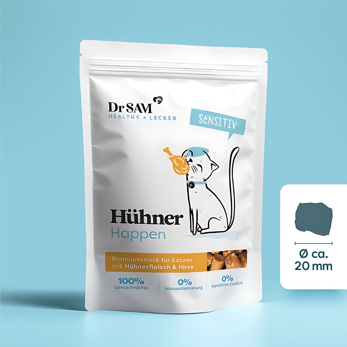 Dr. SAM Hühner Happen für Katzen, Snack für: Katze