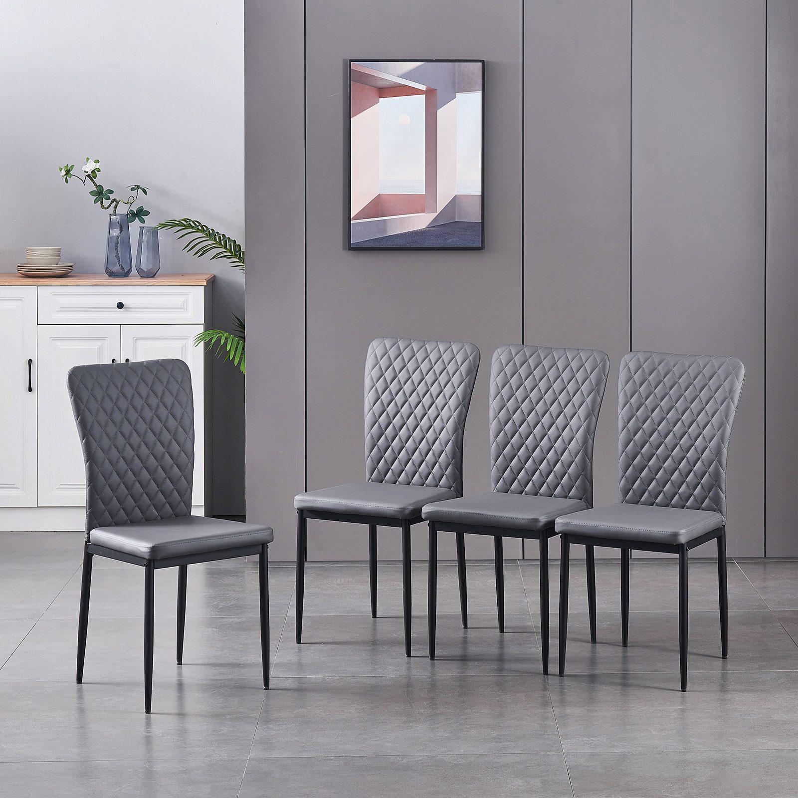 JYMTOM Esszimmerstuhl Samt/Kunstleder, hoher Lehne, Metallgestell, günstig online kaufen