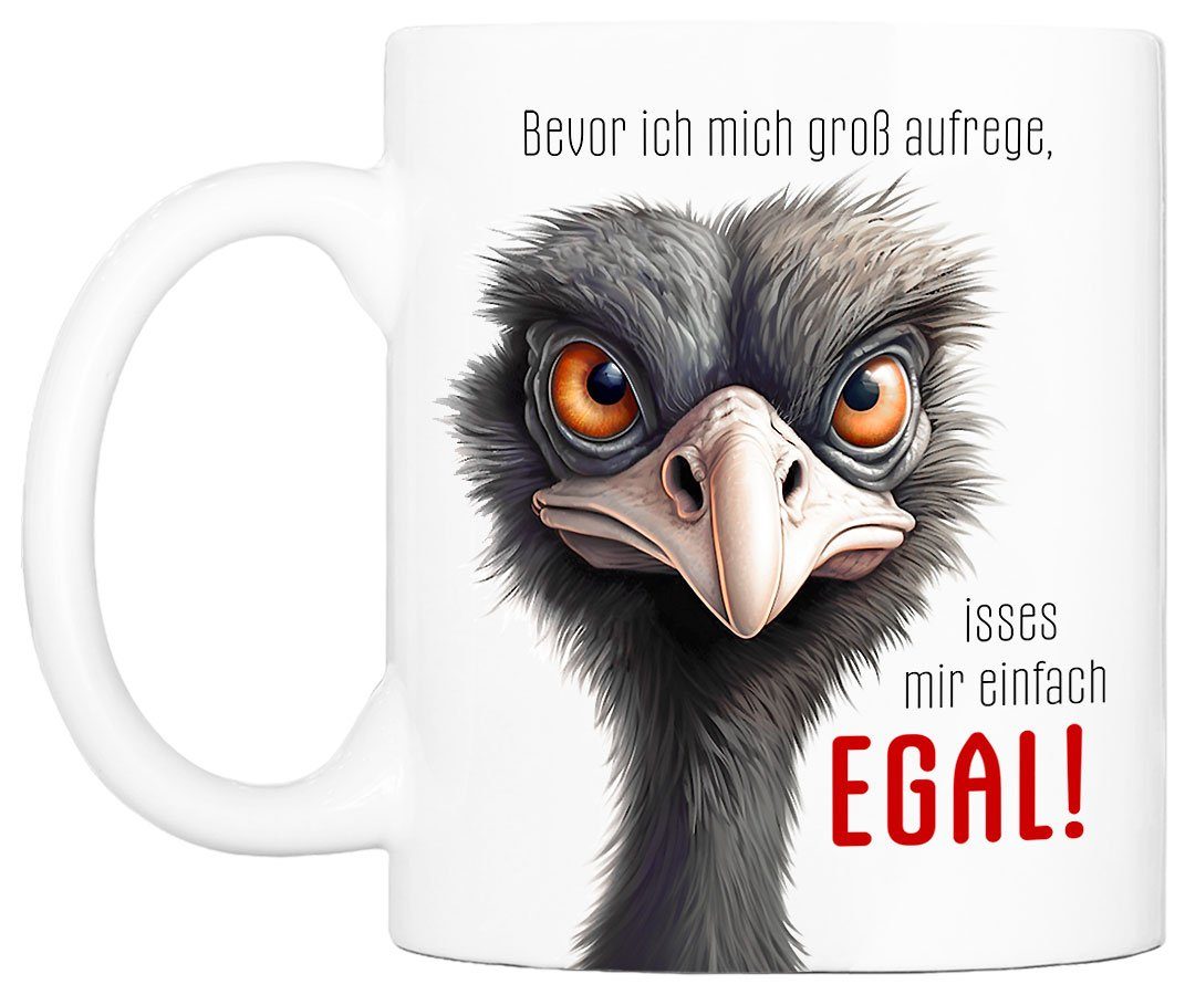 mit bedruckt, Cadouri Tasse Tasse, 330 Keramik, handgefertigt, humorvolle Spruch MIR Geschenk, Bürotasse, - Kaffeetasse beidseitig ml EGAL