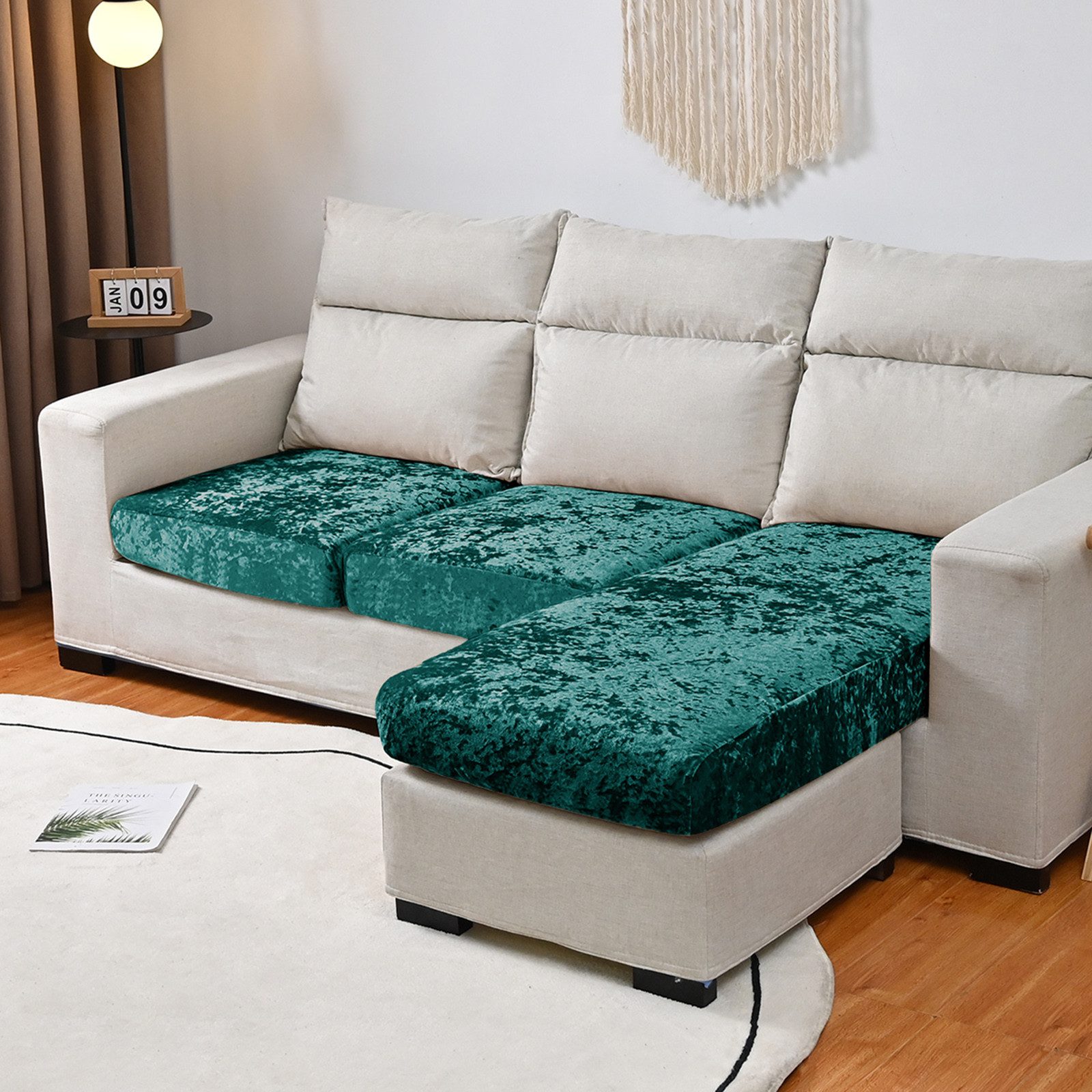 BTTO Sofahusse Samt Sofabezug,Sofa Sitzkissenbezug,Stretch Couch günstig online kaufen