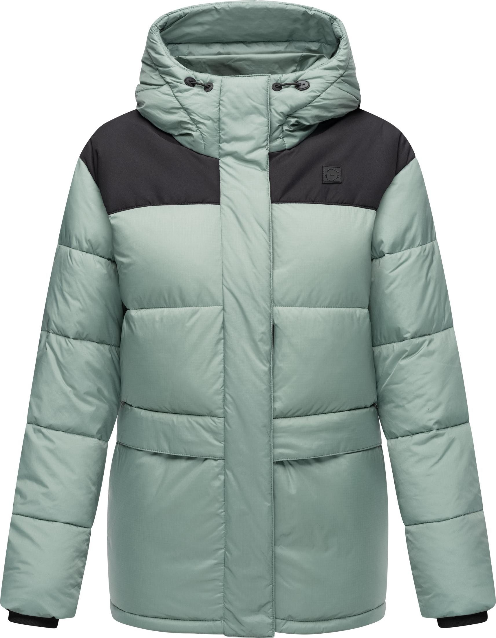 Ragwear Anorak Wikesh stylische Winter Steppjacke mit Colourblocking