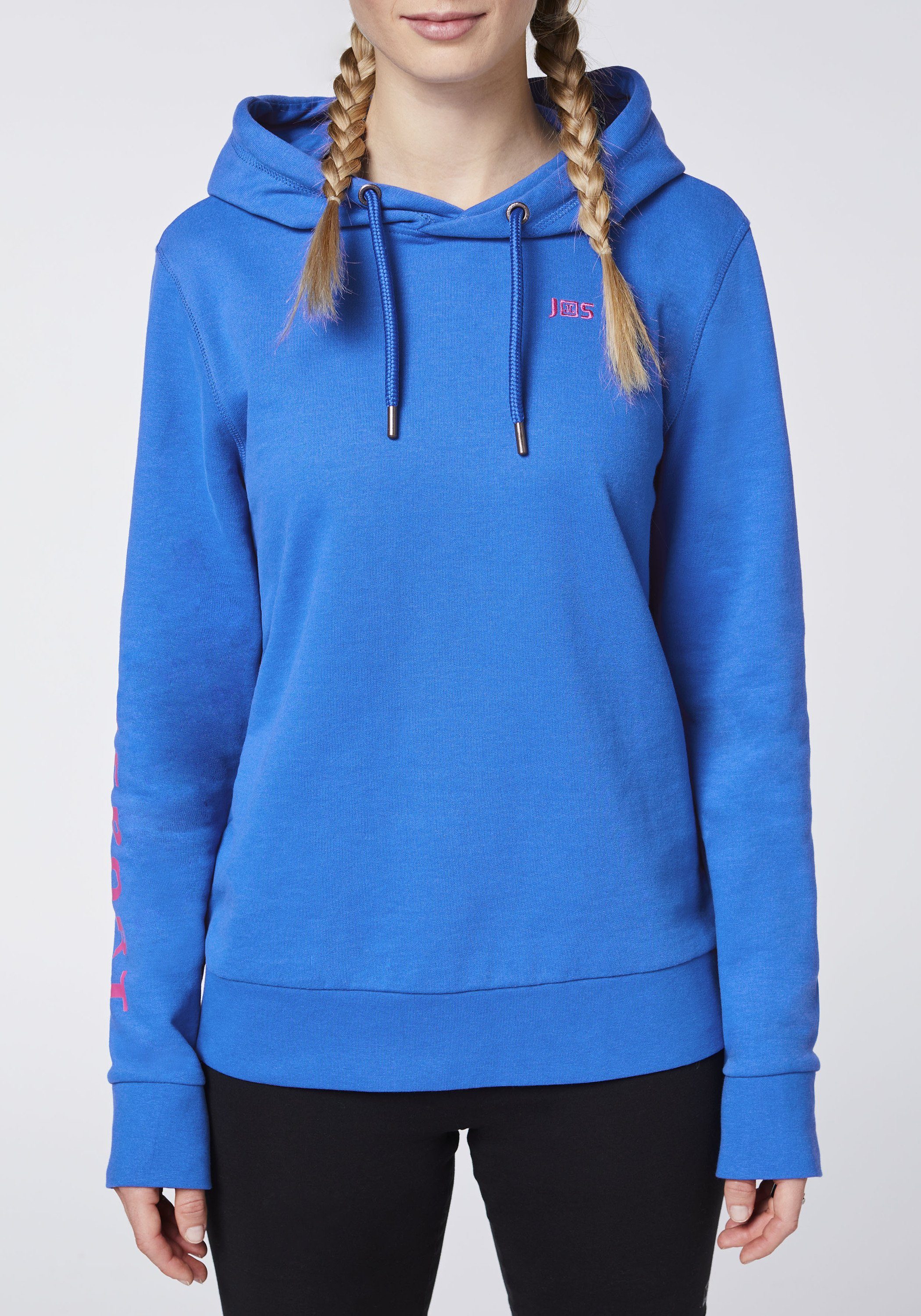 JETTE SPORT Kapuzensweatshirt mit kleinem Princess 19-4150 Blue Logodruck