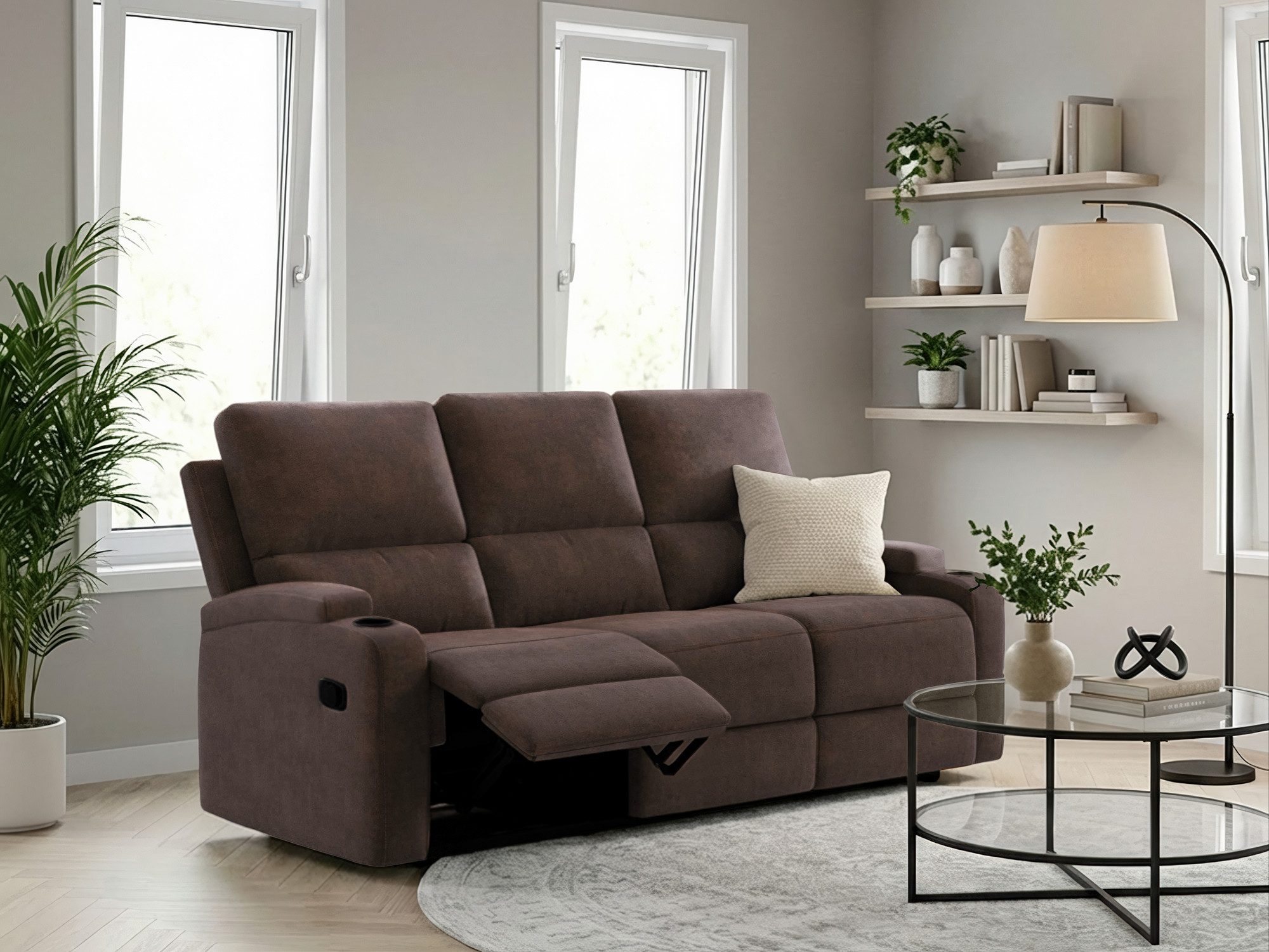 OTTO home 3-Sitzer NAPORI Microfaser, Multimediasofa, Kinosessel XXL, Kinosofa mit 2 x Relaxfunktion und Getränkehalter