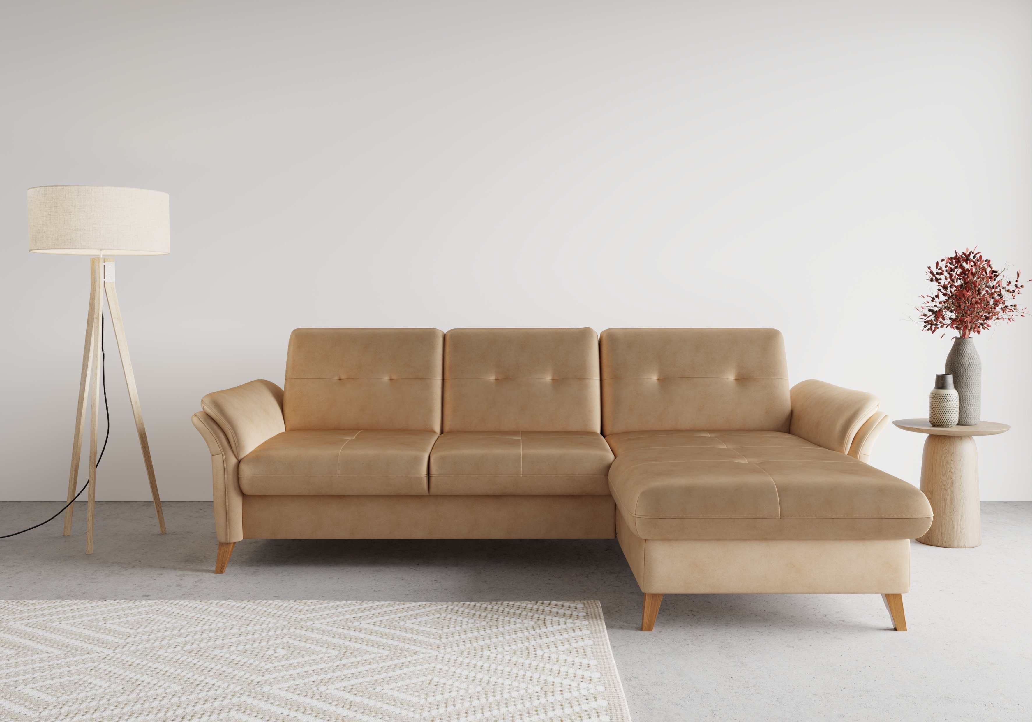 sit&more Ecksofa Göteborg, Sitztiefenverstellung und Federkern, wahlweise mit Bettfunktion