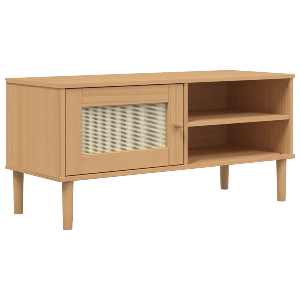 vidaXL TV-Schrank TV-Schrank SENJA Rattan-Optik Braun 106x40x49 cm Kiefernholz (1-St)