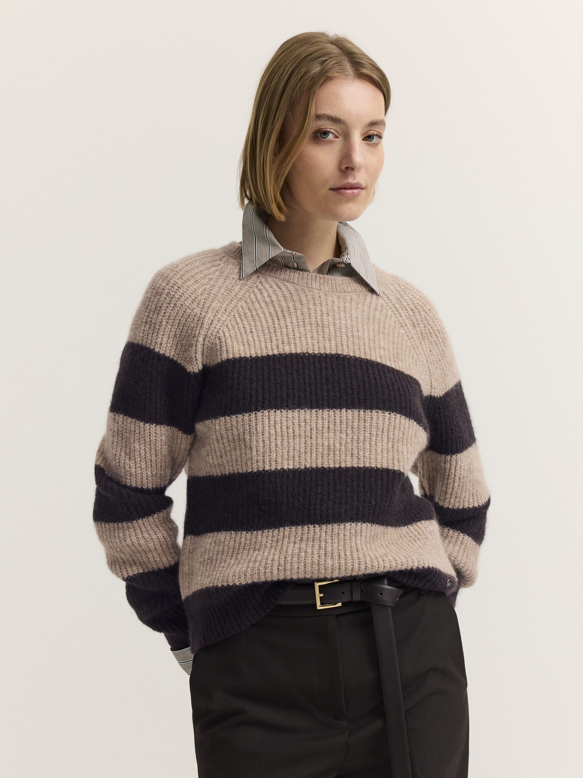 bugatti Rundhalspullover Regular Fit Regular Fit Wollmix Alpaka