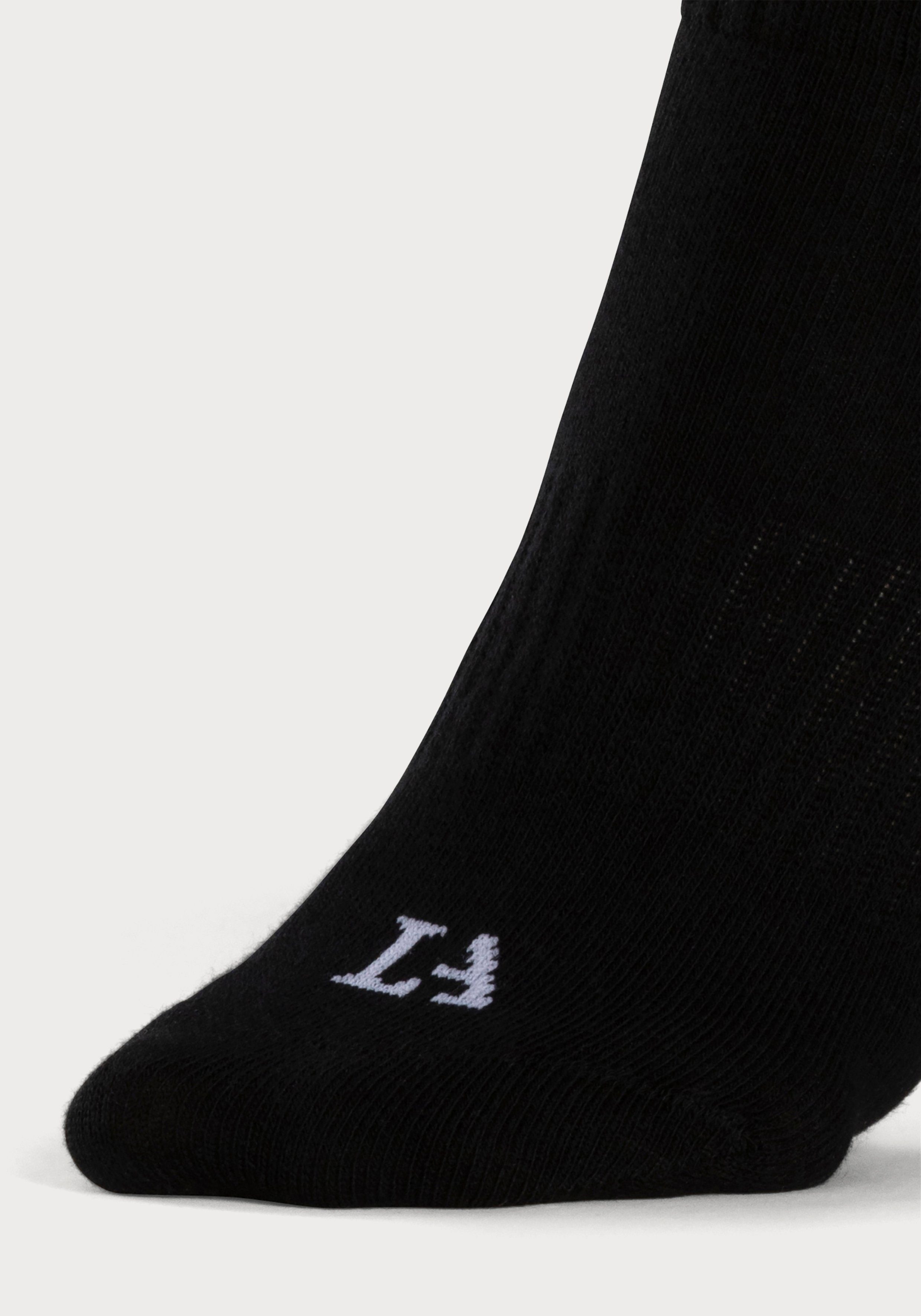 (Set, eingestricktem Logo 6x Sneakersocken ACTIVE 6-Paar) Marken schwarz LASCANA mit