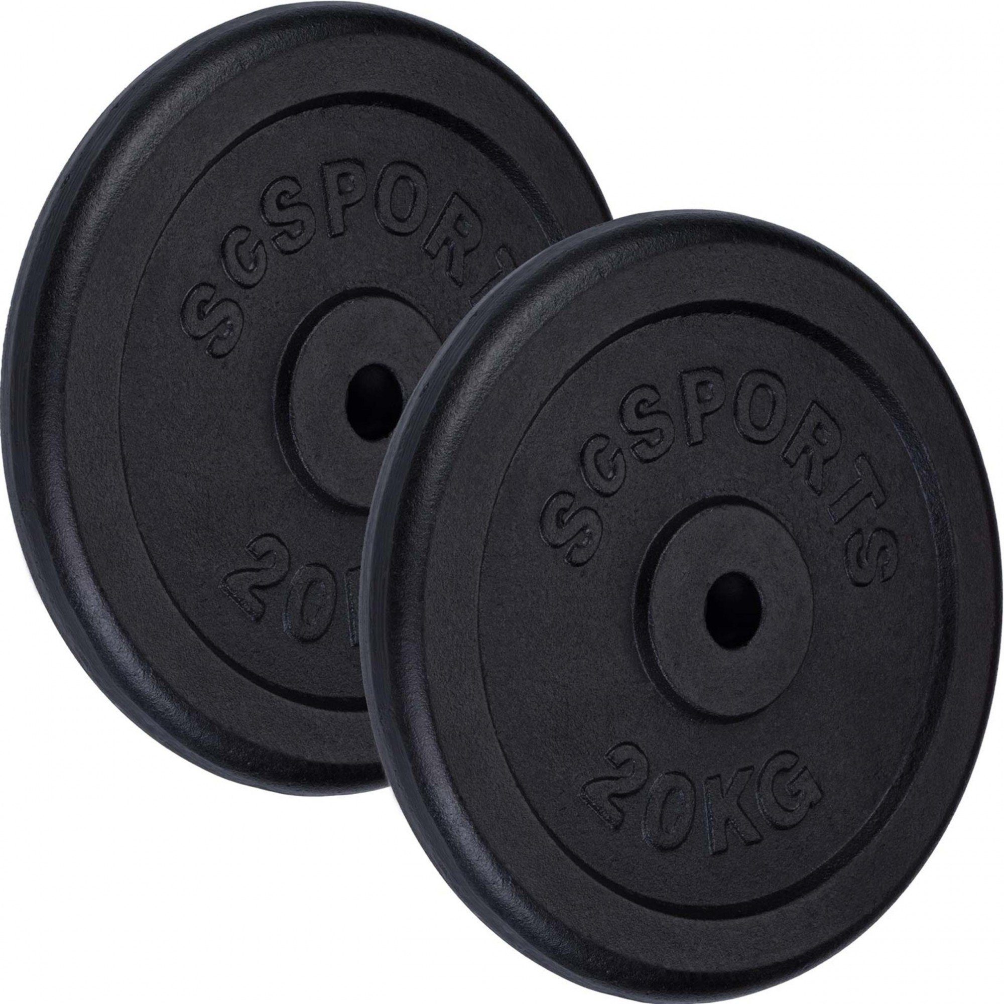 Gusseisen Gewichtsscheiben 40 kg Gewichte, Hantelscheiben 30/31mm Set ScSPORTS® (10000086-tlg)