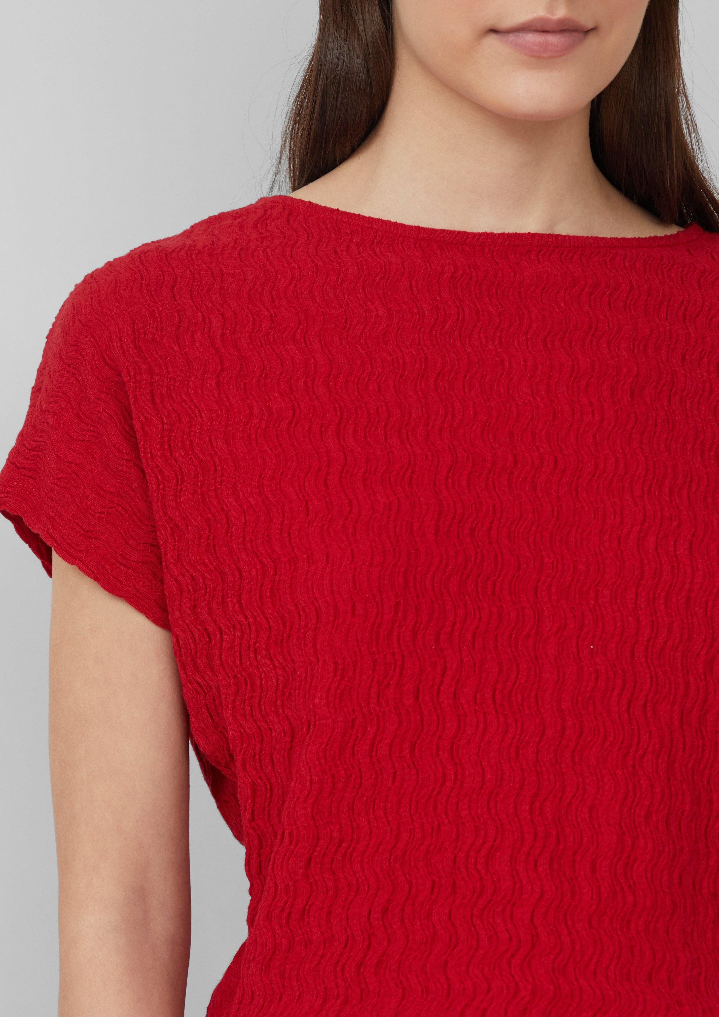 s.Oliver Shirttop Strukturiertes T-Shirt aus Baumwollmix günstig online kaufen