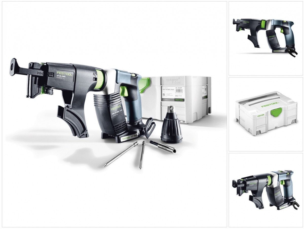 FESTOOL Akku-Trockenbauschrauber DWC 18-2500 Li-Basic DURADRIVE Akku Bauschrauber 18V (574742) 18Nm