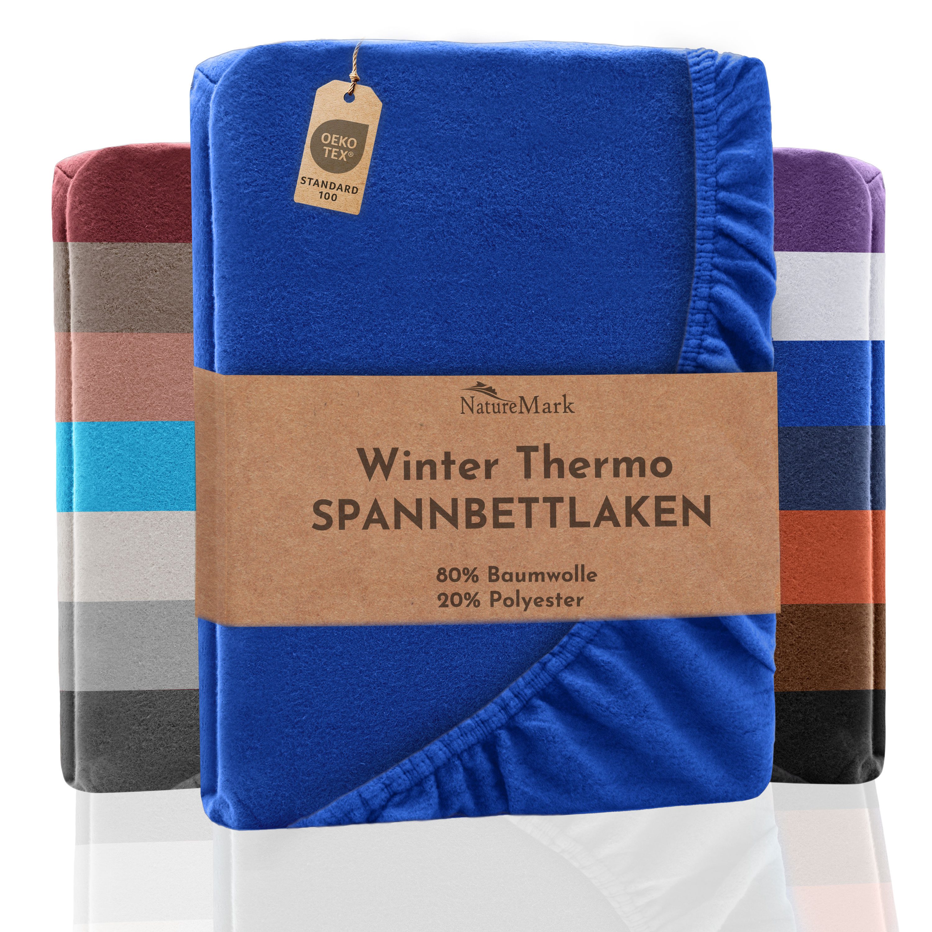 NatureMark Spannbettlaken Winter Thermo Fleece Spannbetttuch, 80% Baumwolle günstig online kaufen