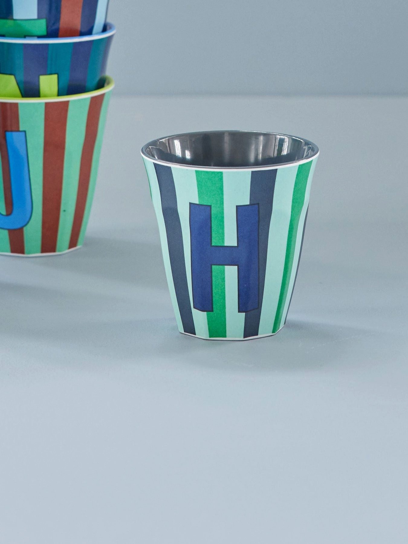 rice Becher Melamin Becher mit Buchstaben - Jungen, 1-tlg., Melamin, Buchstaben Becher