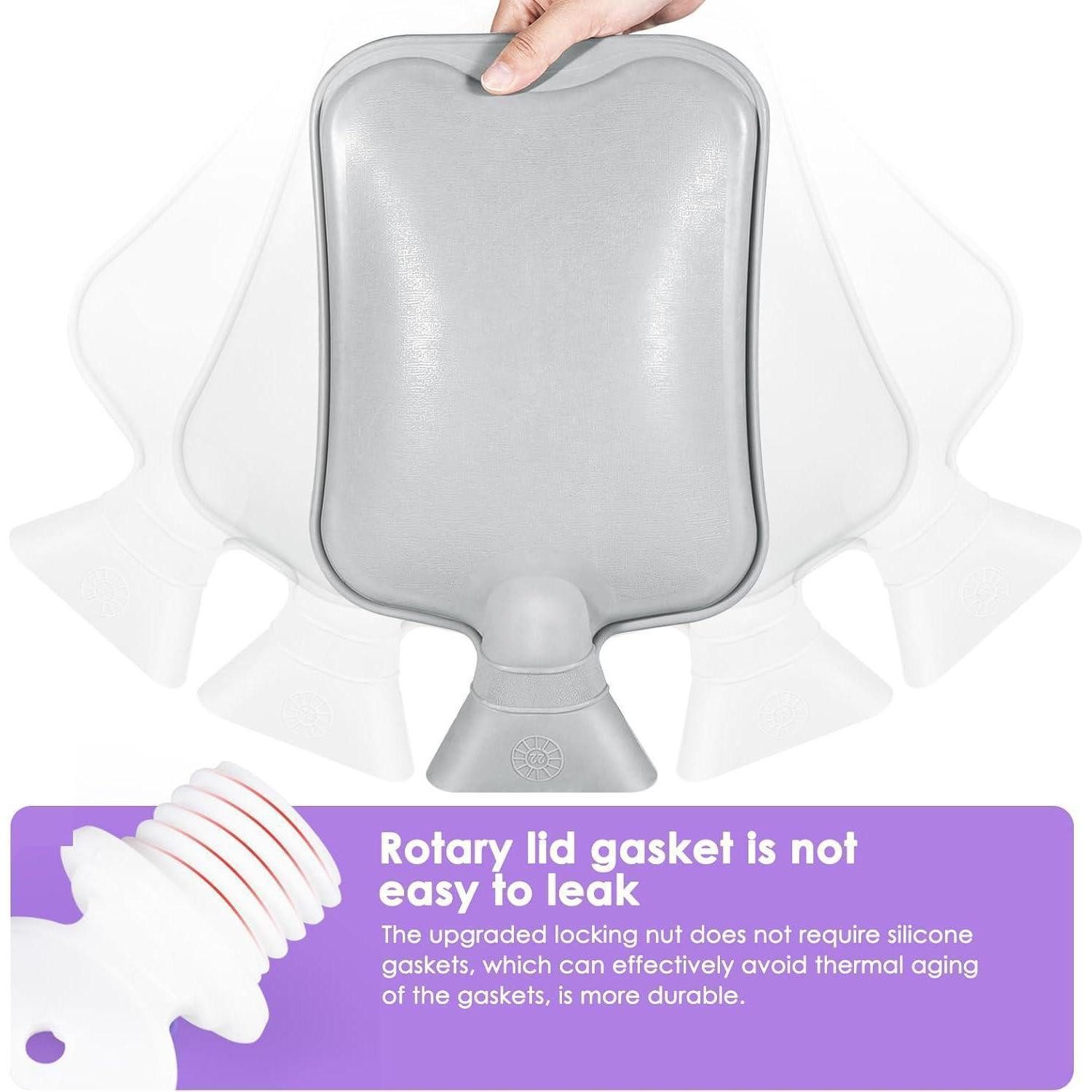 LuxusKollektion Wärmflasche Wärmflasche 2L Auslaufsicher Naturkautschuk Kängurutasche Violett