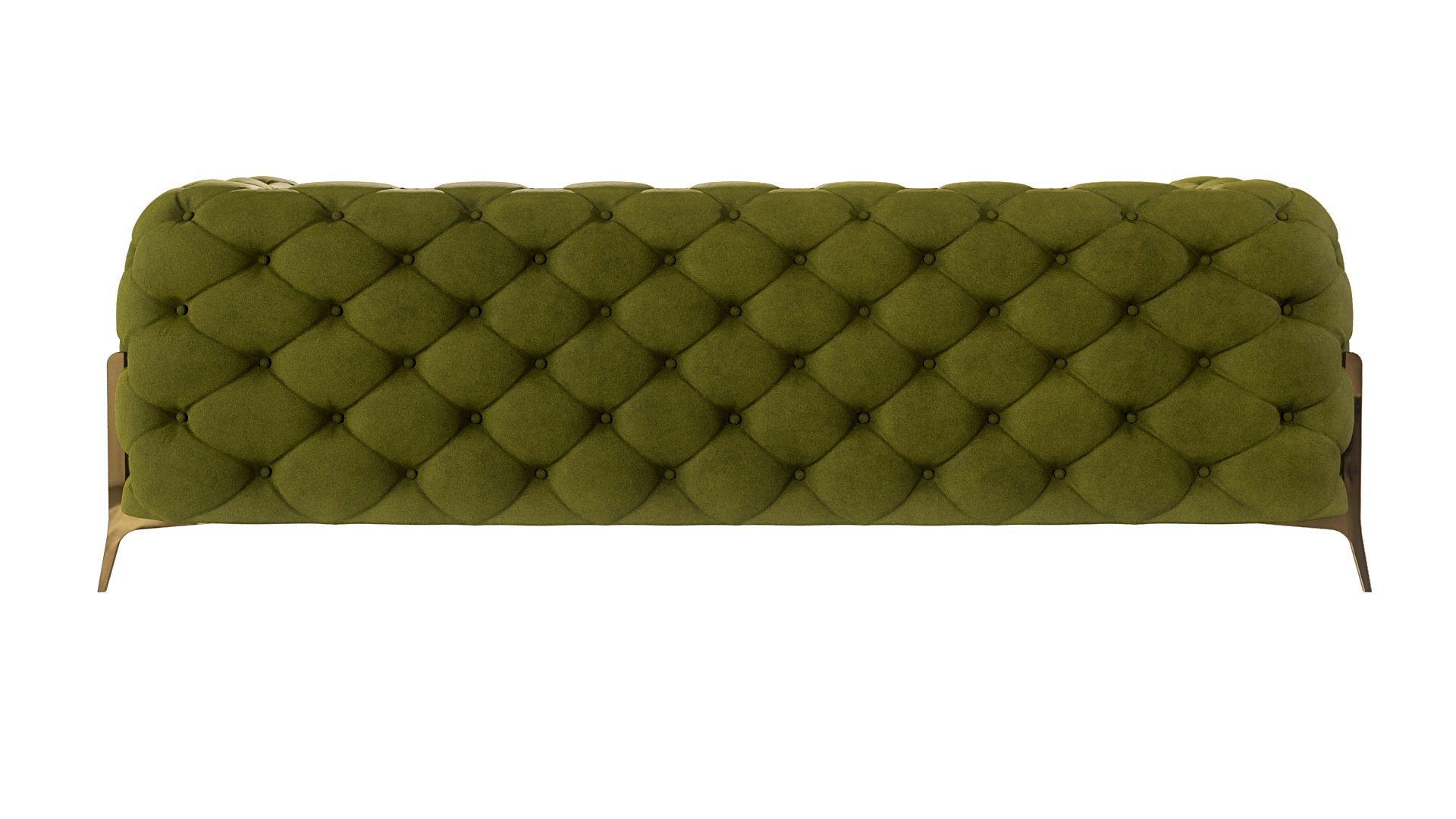 Goldene 3-Sitzer Füßen, Olive Ashley Wellenfederung Möbel Sofa mit Chesterfield Metall S-Style mit