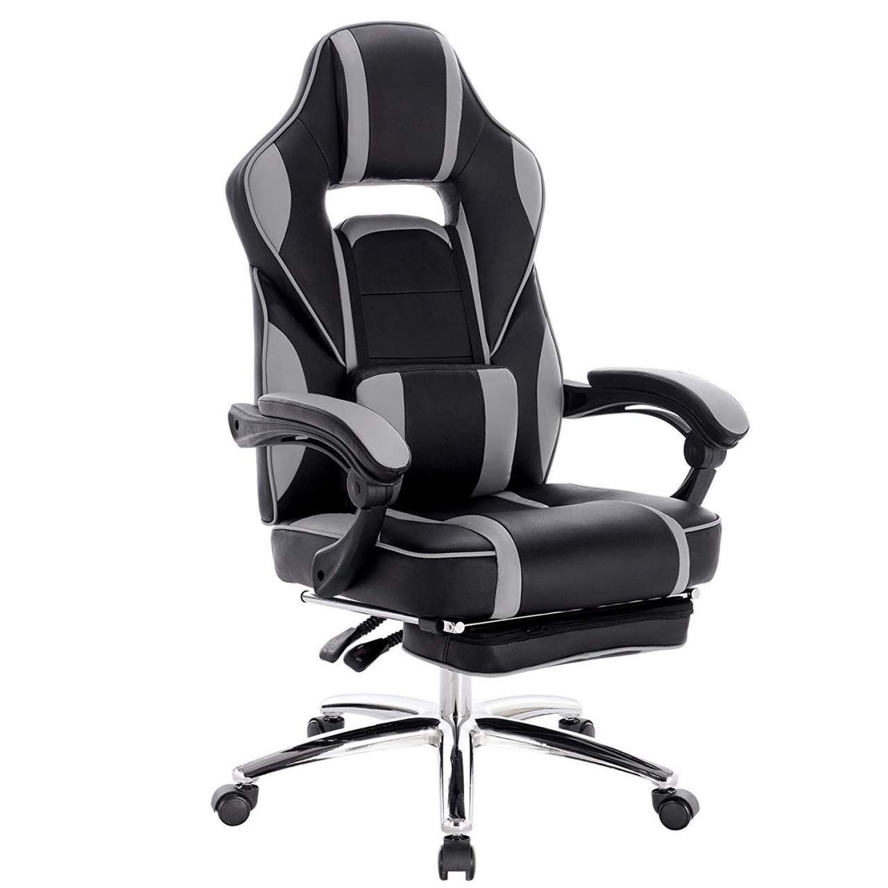 Woltu Gaming-Stuhl (1 St), mit Lendenkissen, mit Fußstütze, höhenverstellbar