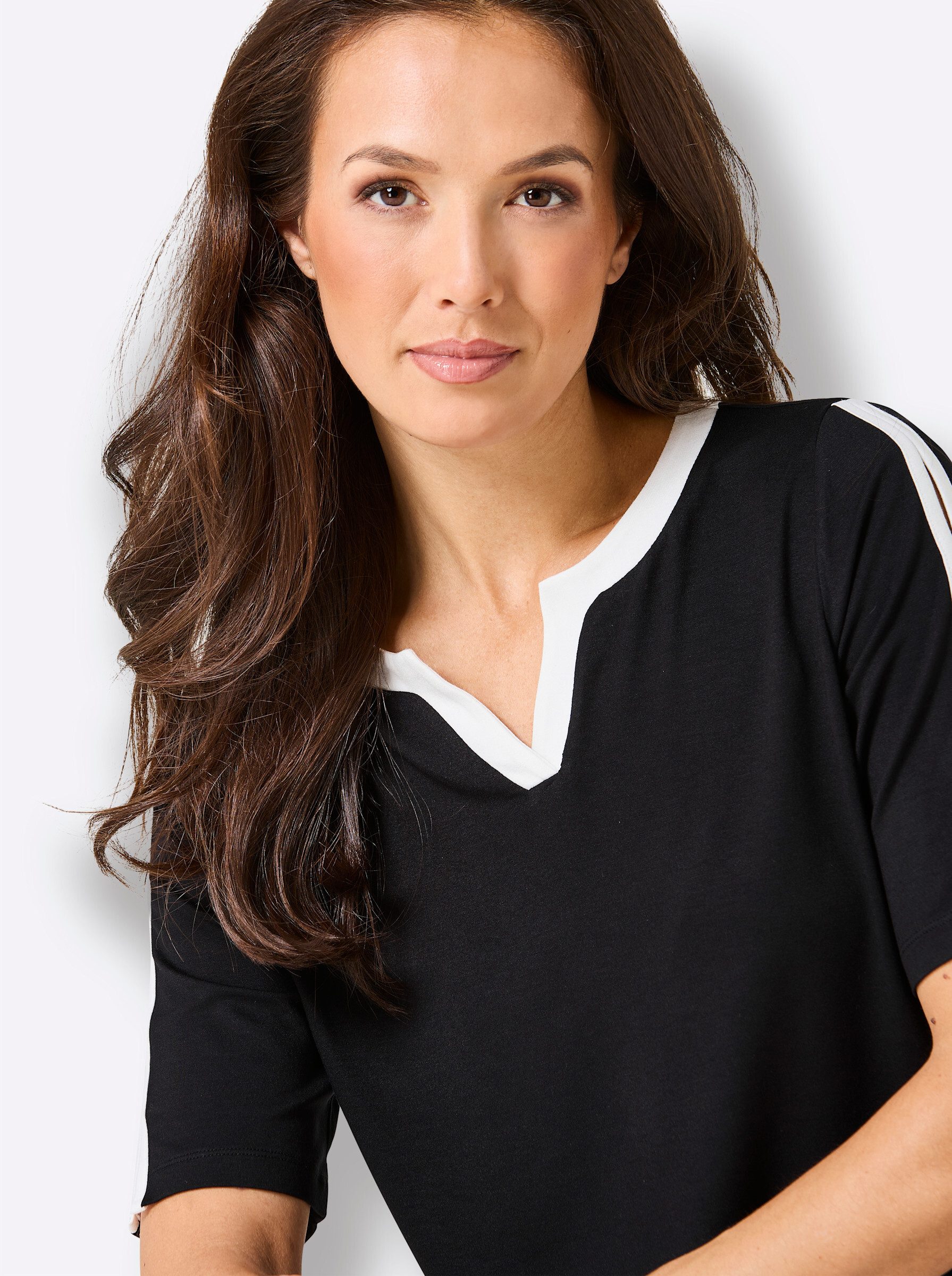 creation L T-Shirt Modal-Shirt Kurzarm