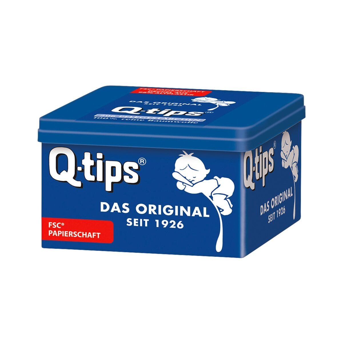 Q-tips Wattestäbchen, 206-St., 100% Baumwollwatte